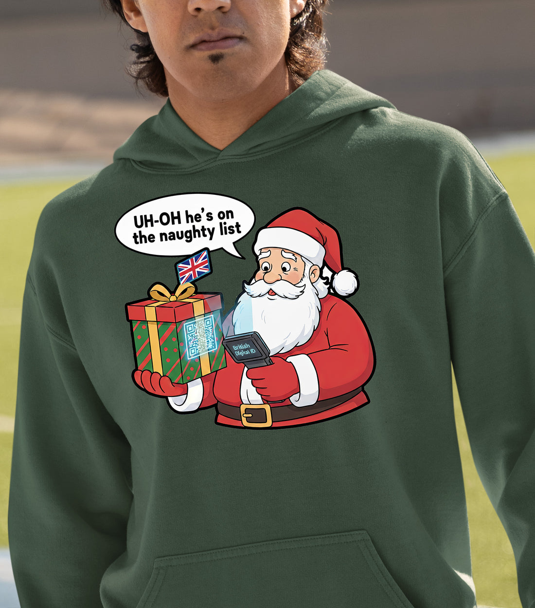 Digital ID Christmas Theme, Festive Identity Template, Holiday Branding Mockup, Editable Badge for Seasonal Greetings Hoodie
