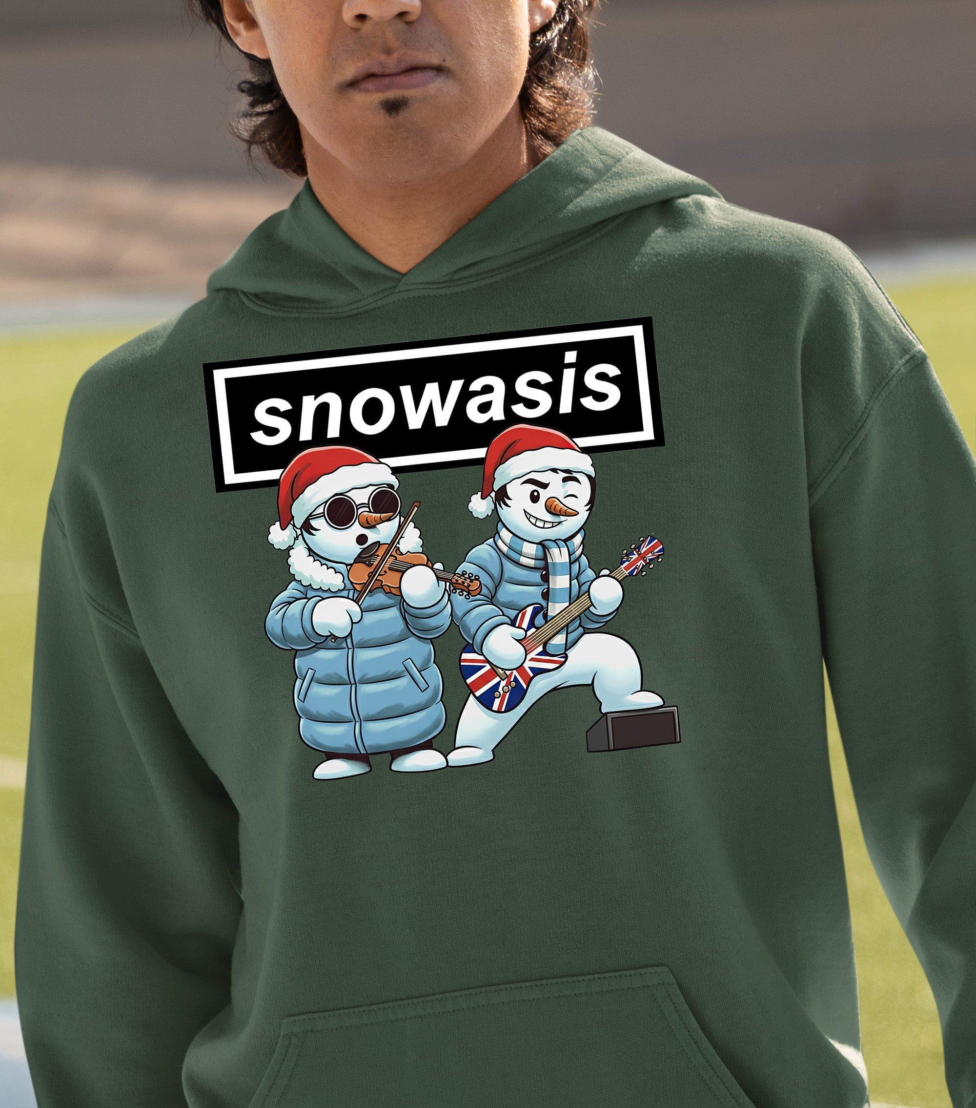 Snowasis Guitar and Violin Christmas Keepsake Gift for Music Lovers Hoodie