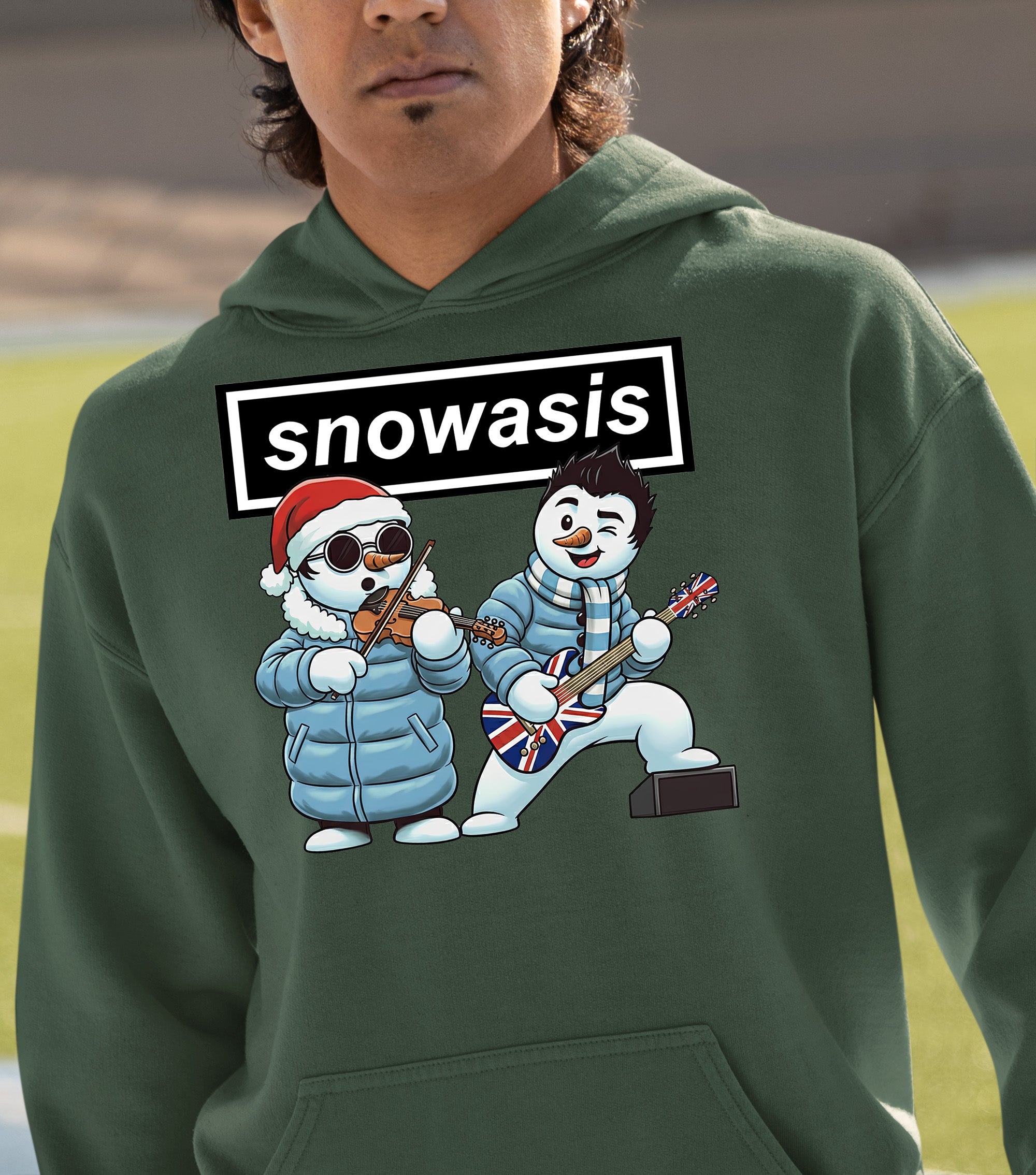Snowasis Violin Gutar Winking – Christmas Music Themed Charm for Stockings & Holiday Accessories Hoodie