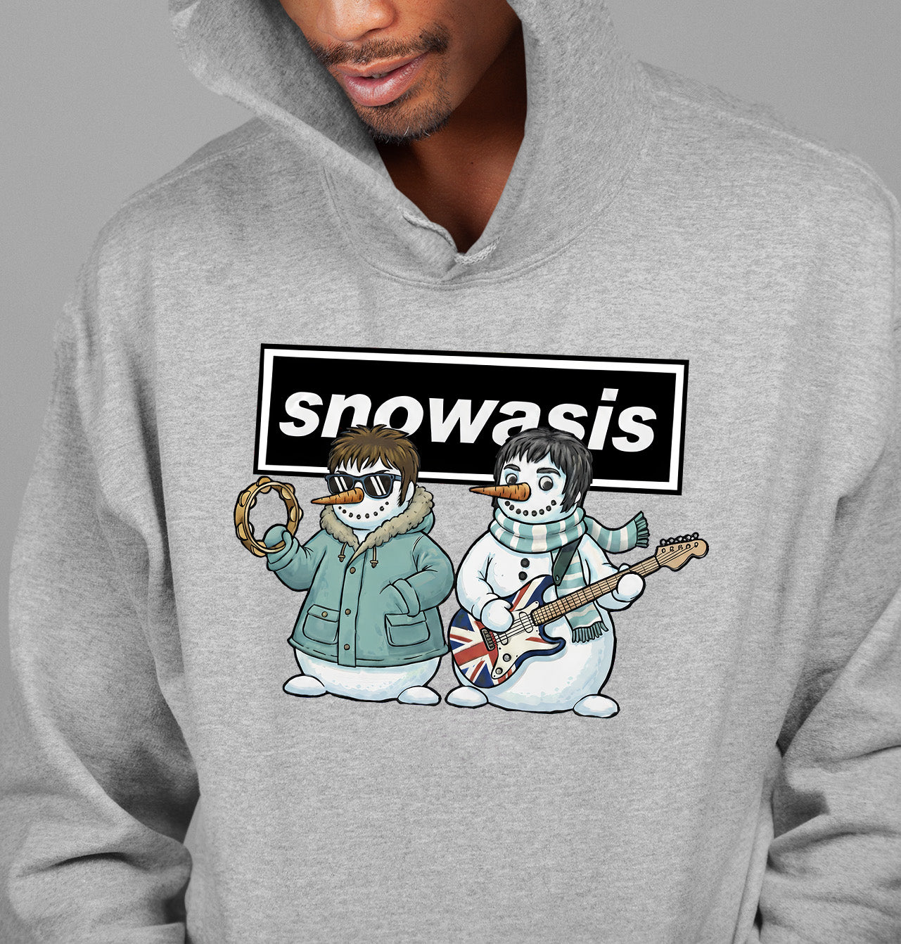 Snowasis Snowmen Guitar Christmas Keepsake - Handmade Whimsical Holiday Sculpture Gift Idea Hoodie