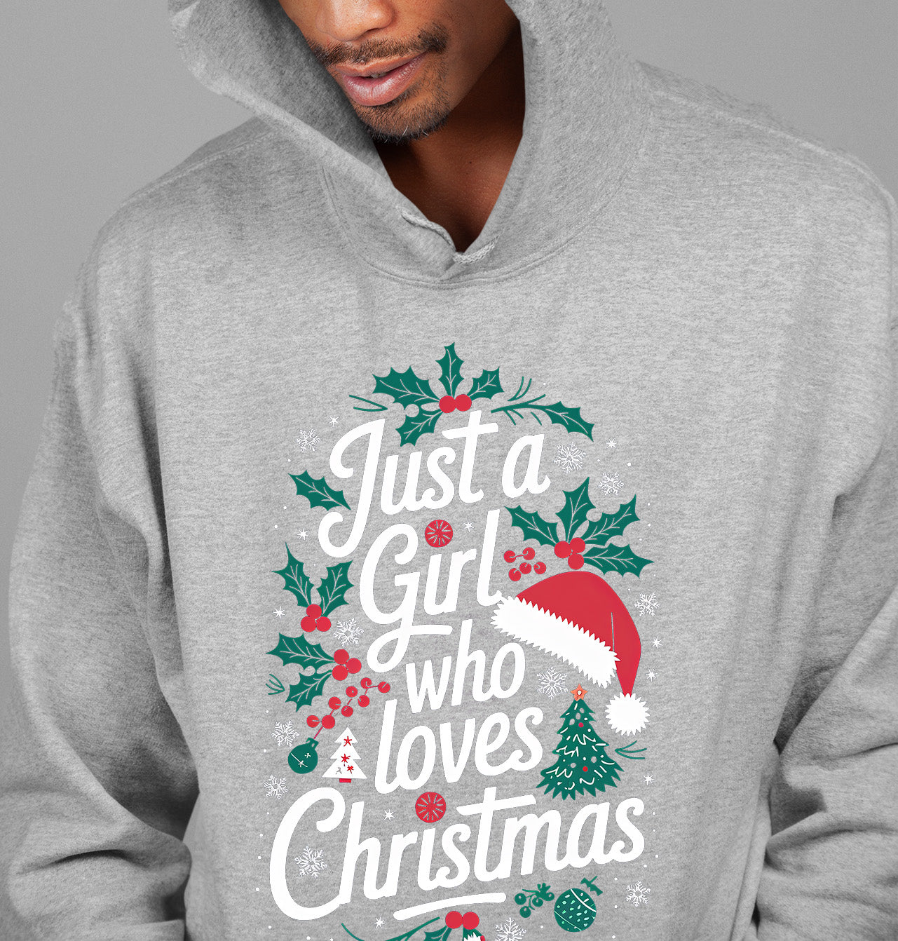 Just a Girl Who Loves Christmas - Festive, Cozy Christmas Theme for Her - Holiday Cheer Keepsake Accessory Hoodie
