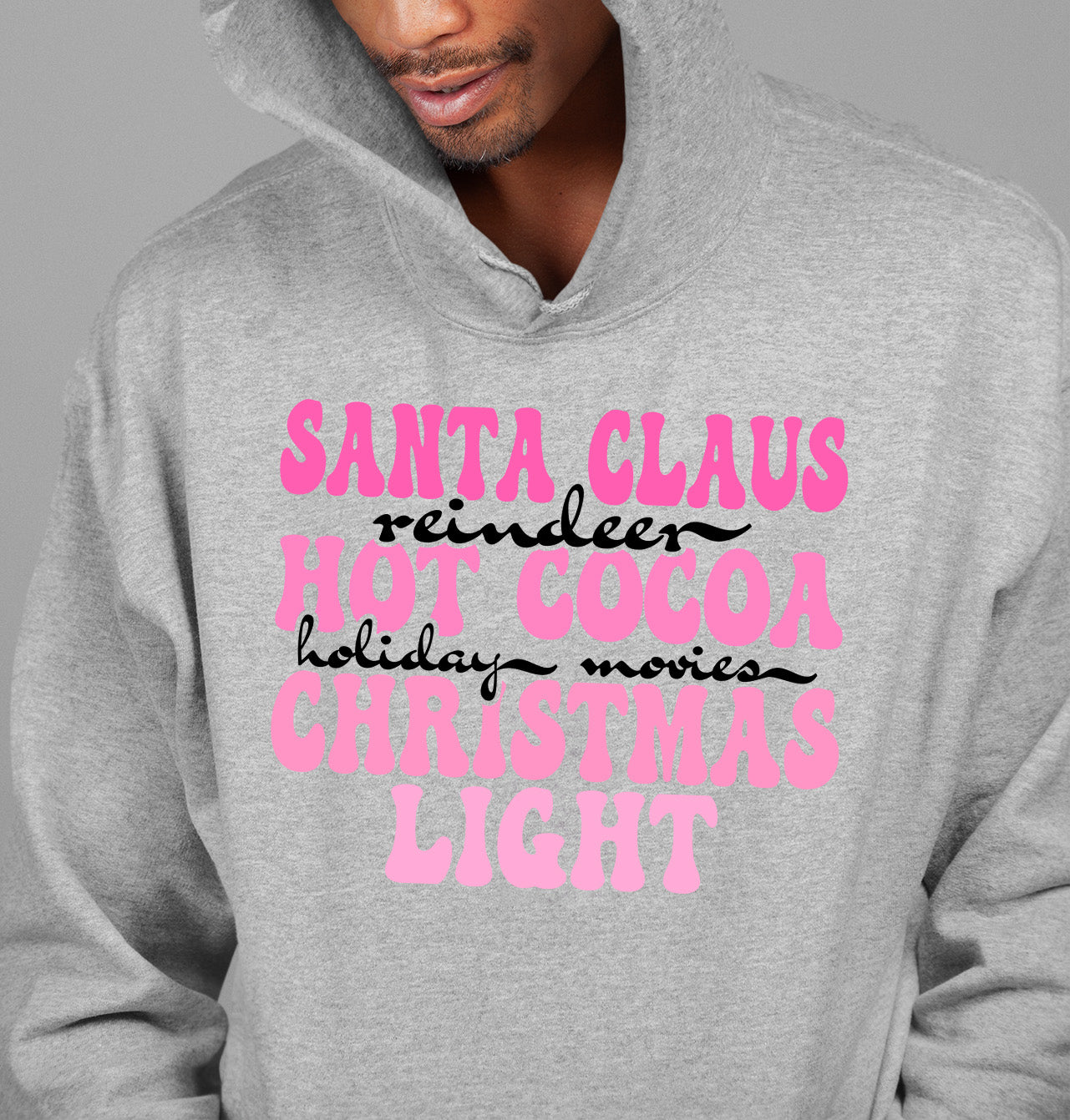 Santa Claus Reindeer Christmas Scene with Hot Cocoa - Cozy Holiday Charm for Gifts & Collectibles Hoodie