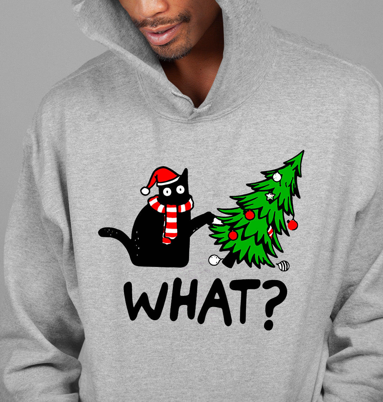 What Cat Says at Christmas - Funny Kitty Gift for Cat Lovers, Holiday Humor, Whiskers & Paws, Cozy Christmas Cheer Hoodie