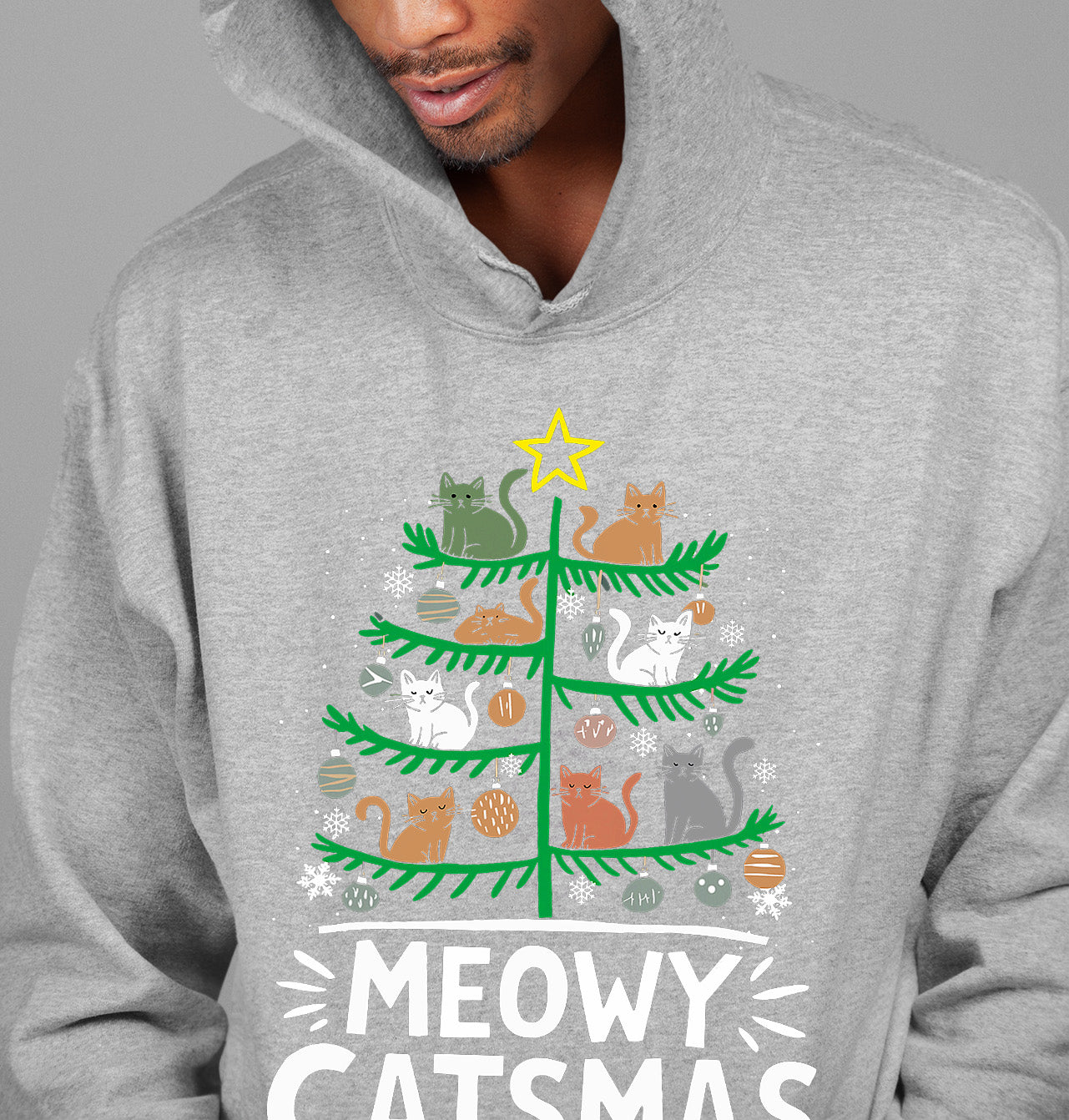 Meowy Catmas Tree - Festive Christmas Gift for Cat Lovers, Holiday Keepsake Hoodie