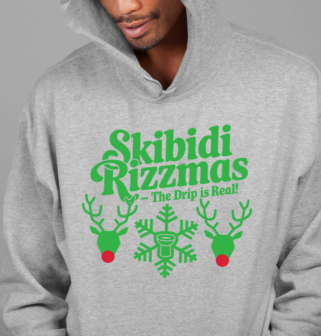 Skibidi Rizzman Christmas Character - Festive Holiday Cheer for Fans, Whimsical Seasonal Gift Idea Hoodie