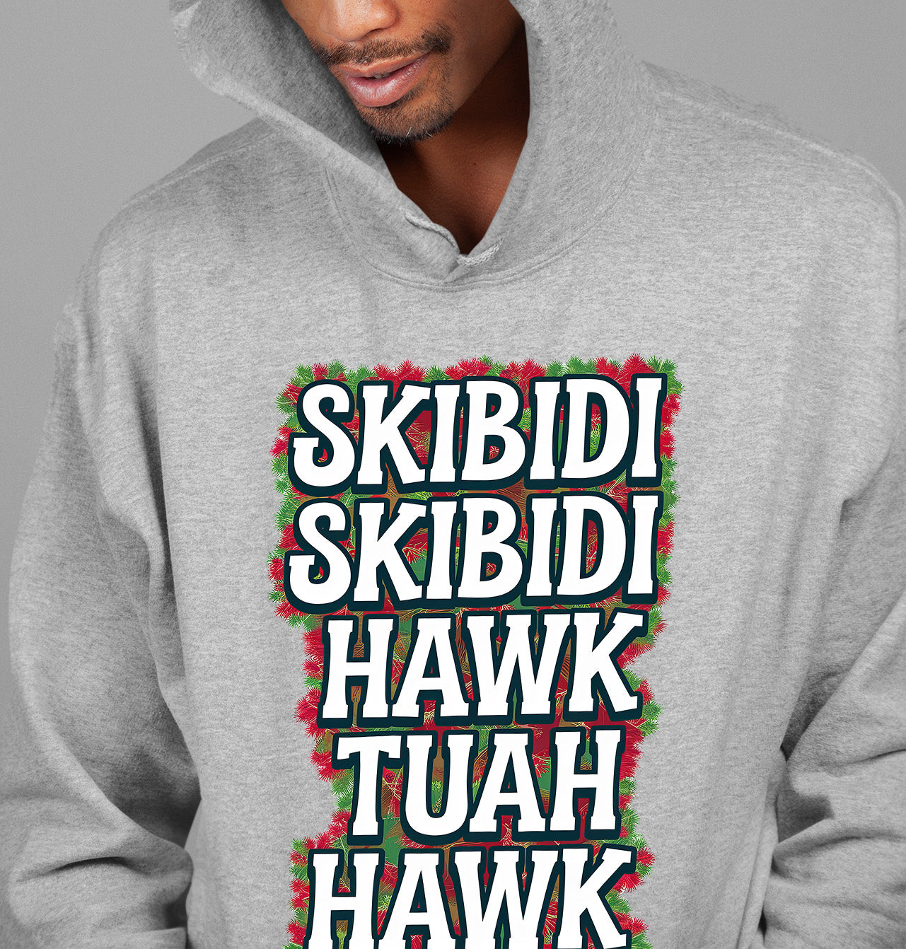 Christmas Skibidi Skibidi Hawk Tuah Hawk Art - Festive Holiday Scene for Gifts, Unique Cheer, Seasonal Pixel Masterpiece Hoodie