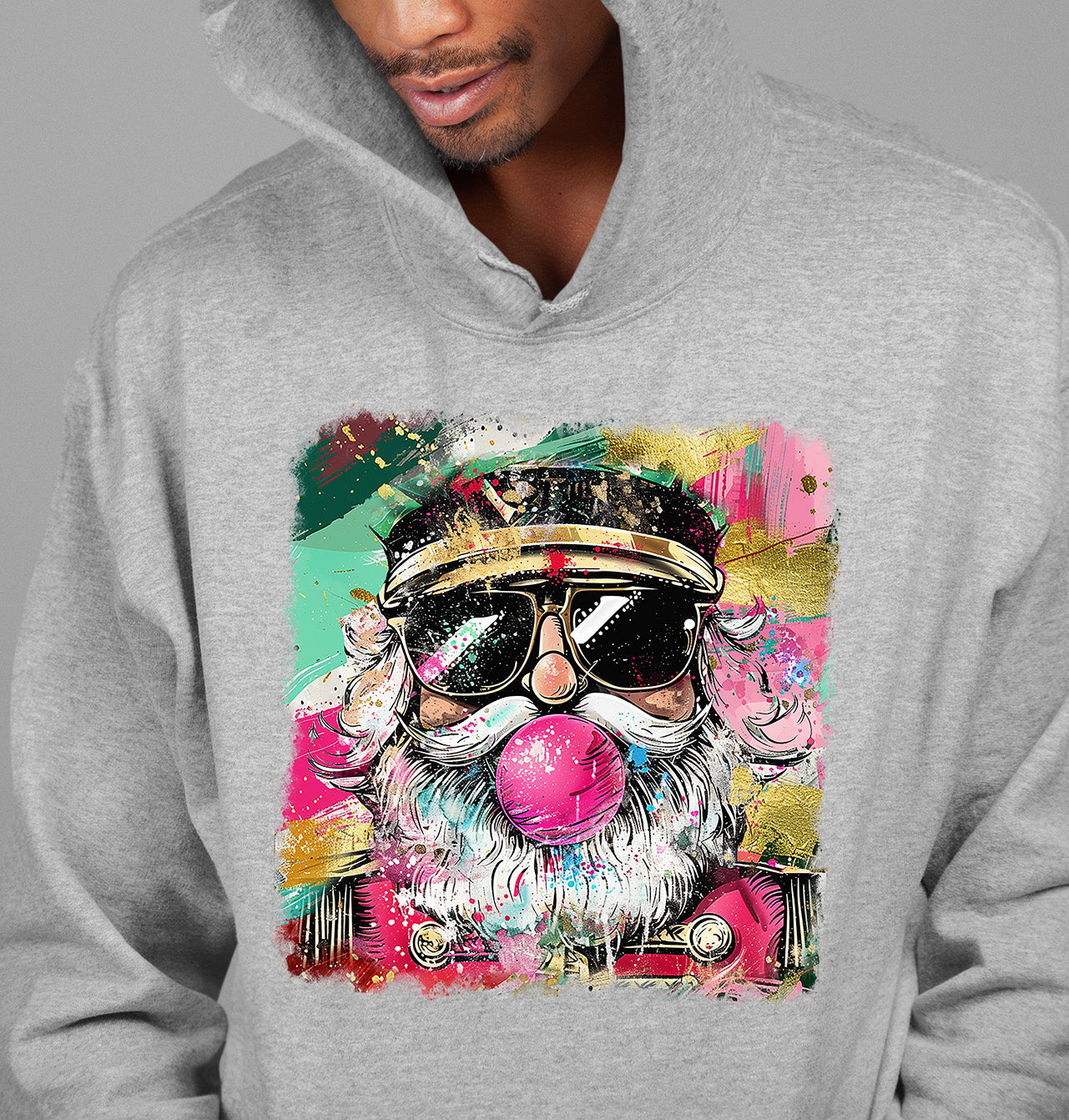Santa Bubblegum Christmas Collectible - Holiday Gift for Santa Lovers, Festive Seasonal Item Hoodie