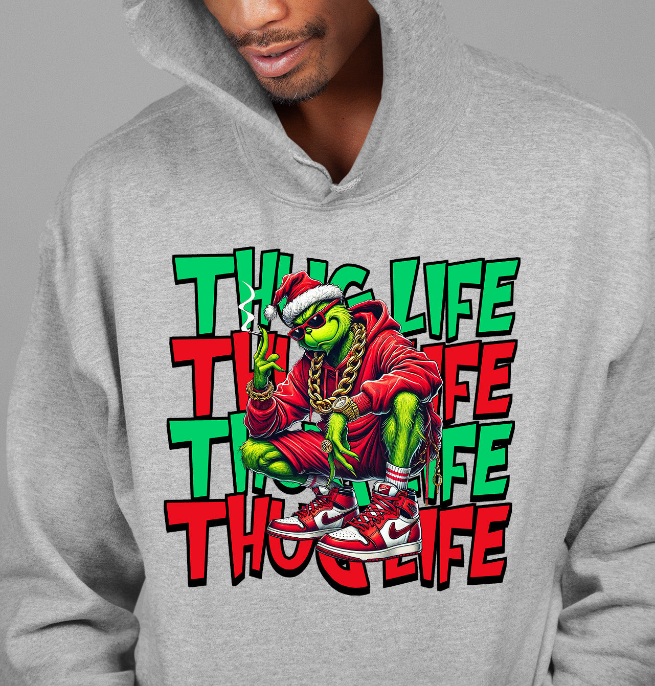 Christmas Thug Life x3 Graphic Artwork – Festive Holiday Humor for the Season Hoodie