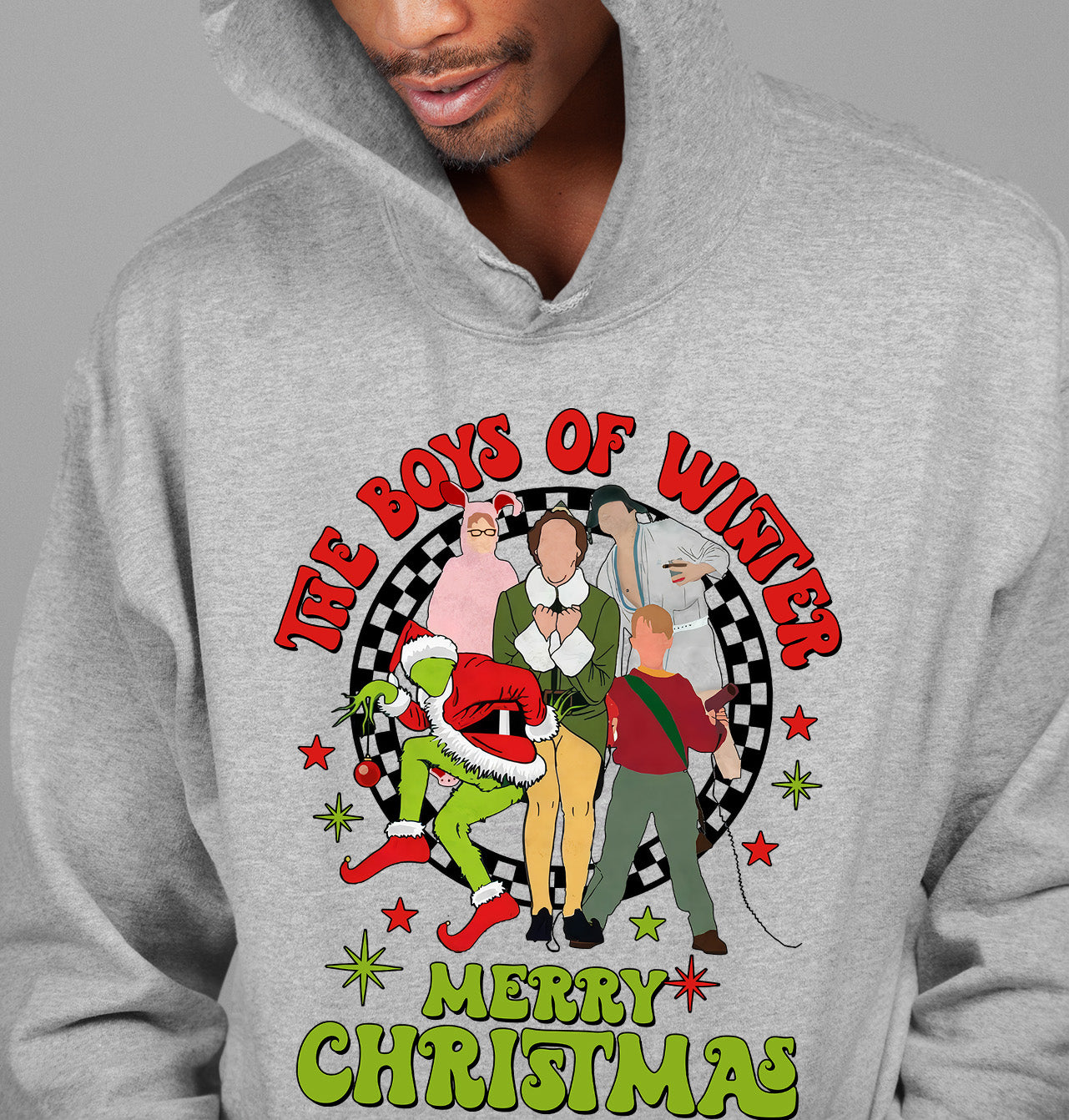 The Boys of Winter - Festive Christmas Theme for Him, Snowy Night Spirit, Holiday Gift Idea Hoodie