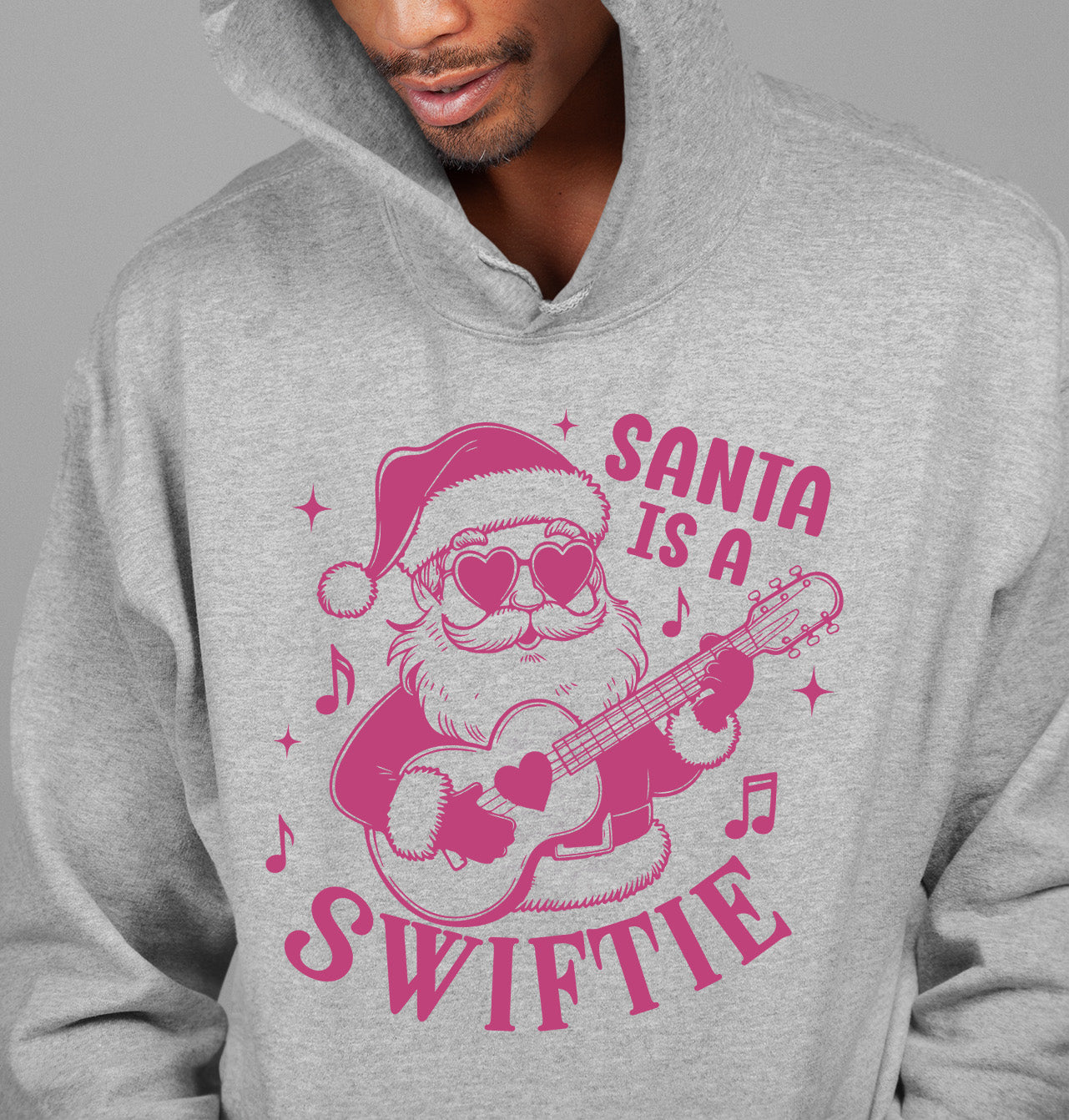 Santa is a Swiftie Christmas Gift Idea for Music Lovers - Festive Santa Theme, Holiday Joy Hoodie