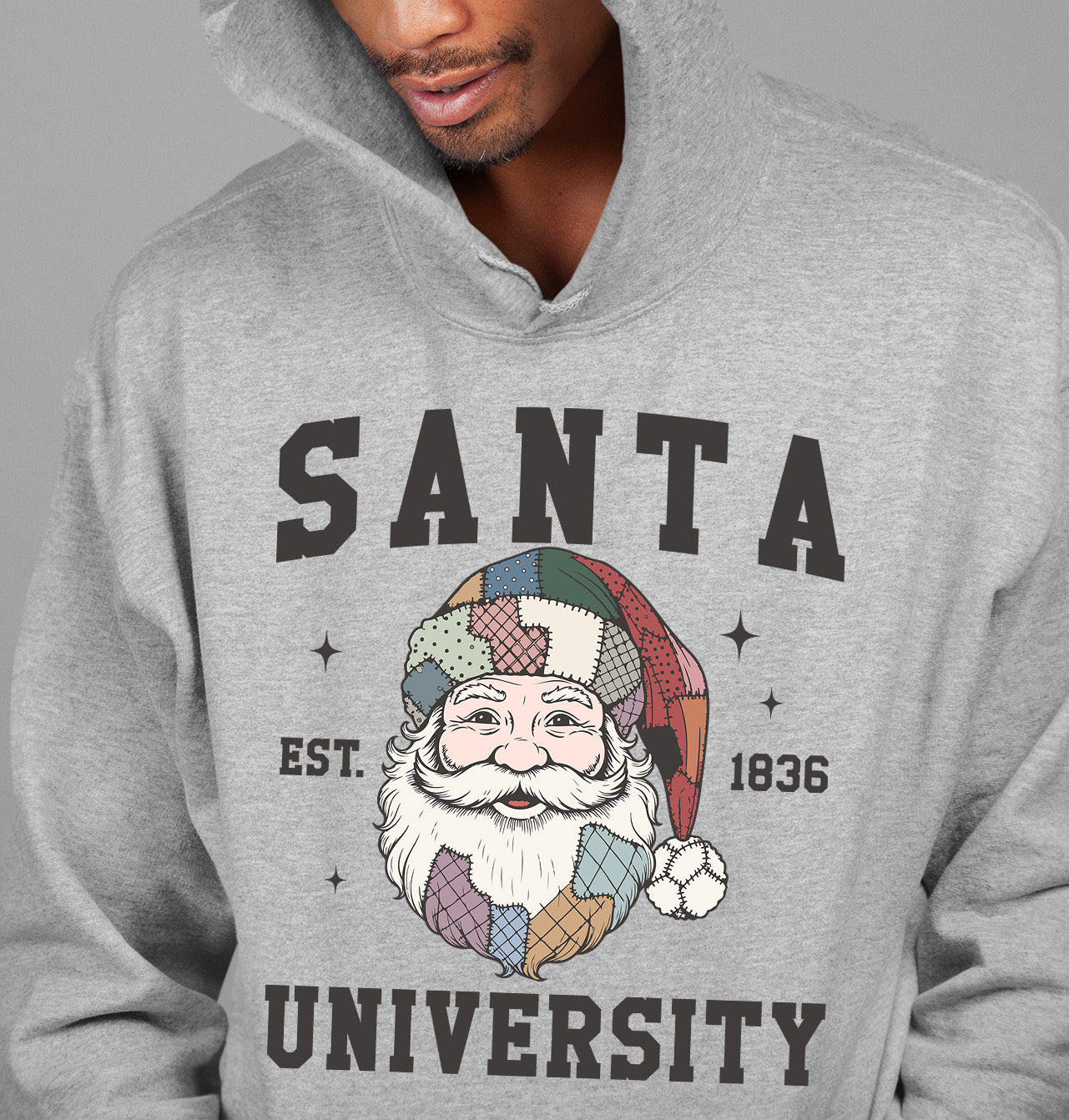 Santa University Christmas Collection, Santa Claus Gift, North Pole Education Theme, Festive Holiday Cheer Hoodie