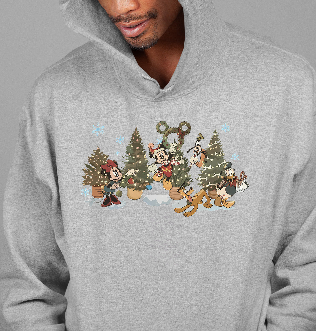 Vintage Christmas Fairytale Retro Style - Yuletide Nostalgia, Cozy Holiday Vintage Theme Hoodie