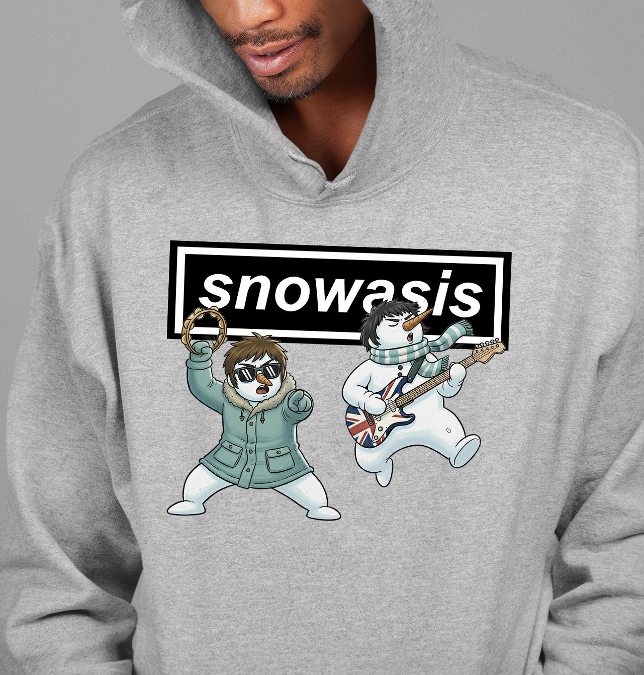 Christmas Snowasis rocking on a snowy hillside, cozy festive scene for holidays, Snowasis rocking on Hoodie