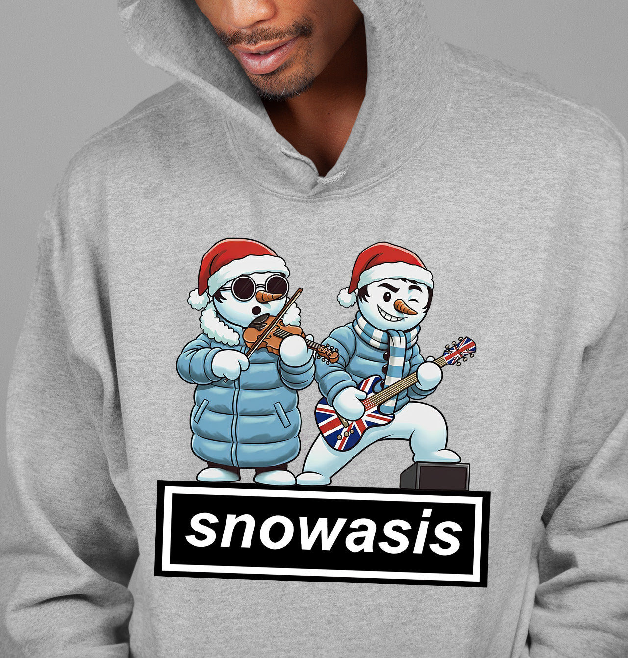 Snowasis Guitar and Violin Christmas Theme - Festive Gift for Music Lovers, Holiday Cheer, Unique Seasonal Accessory Hoodie