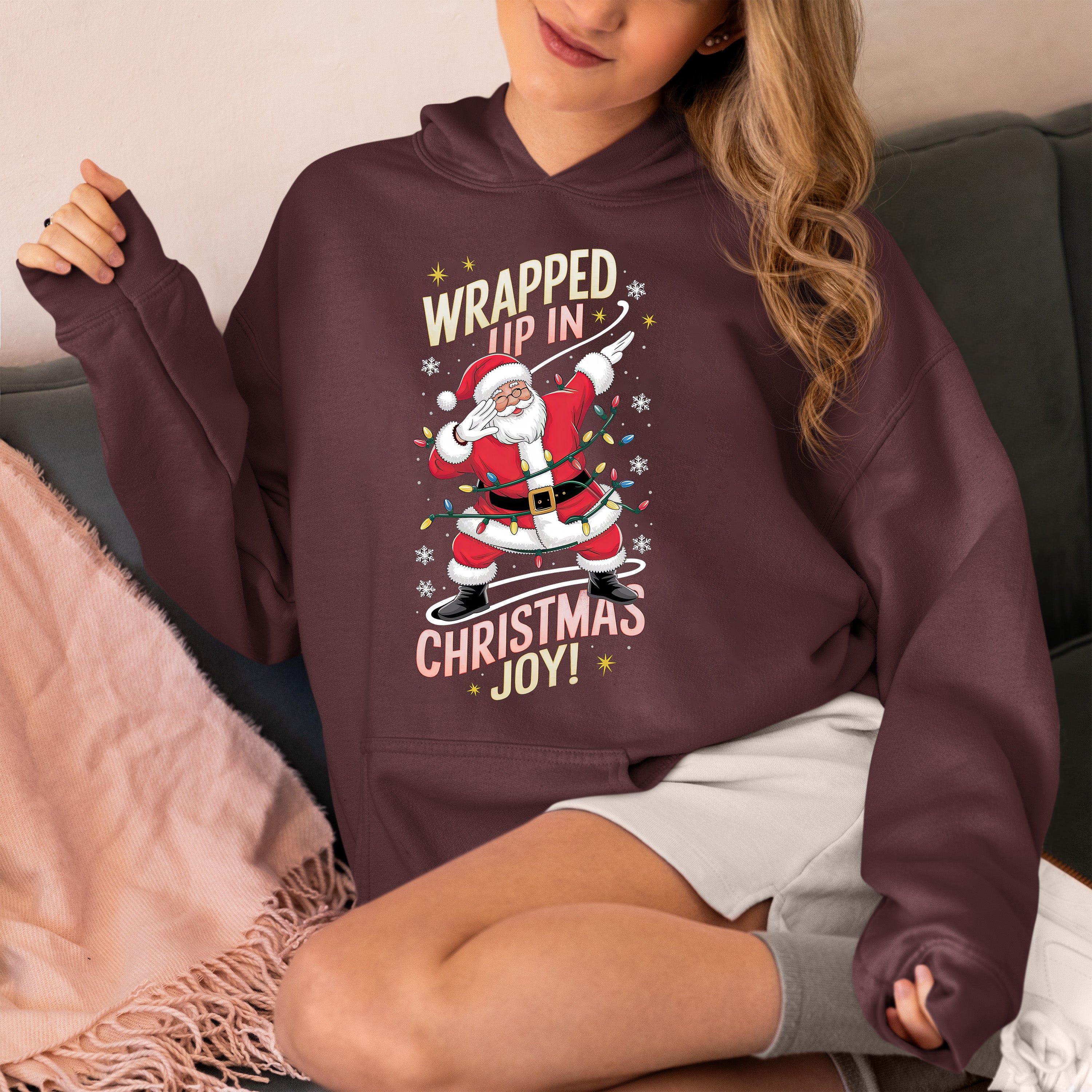 Wrapped up in Christmas Joy – Handmade Keepsake, Cozy Holiday Gift for Loved Ones, Heartfelt Seasonal Treasure Hoodie