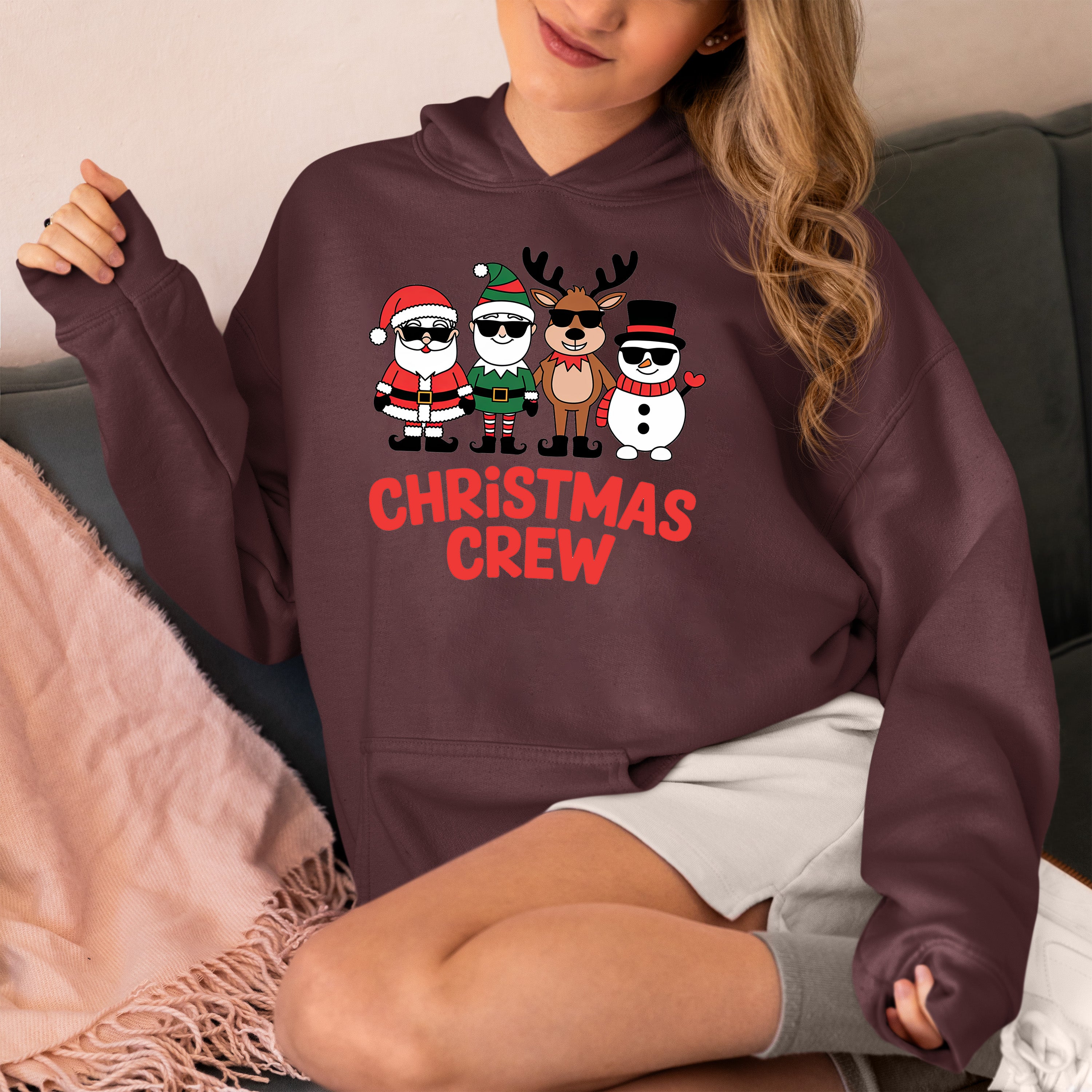 Christmas Crew: Cozy Holiday Squad Gift Idea for Friends & Family | Festive Seasonal Theme Hoodie