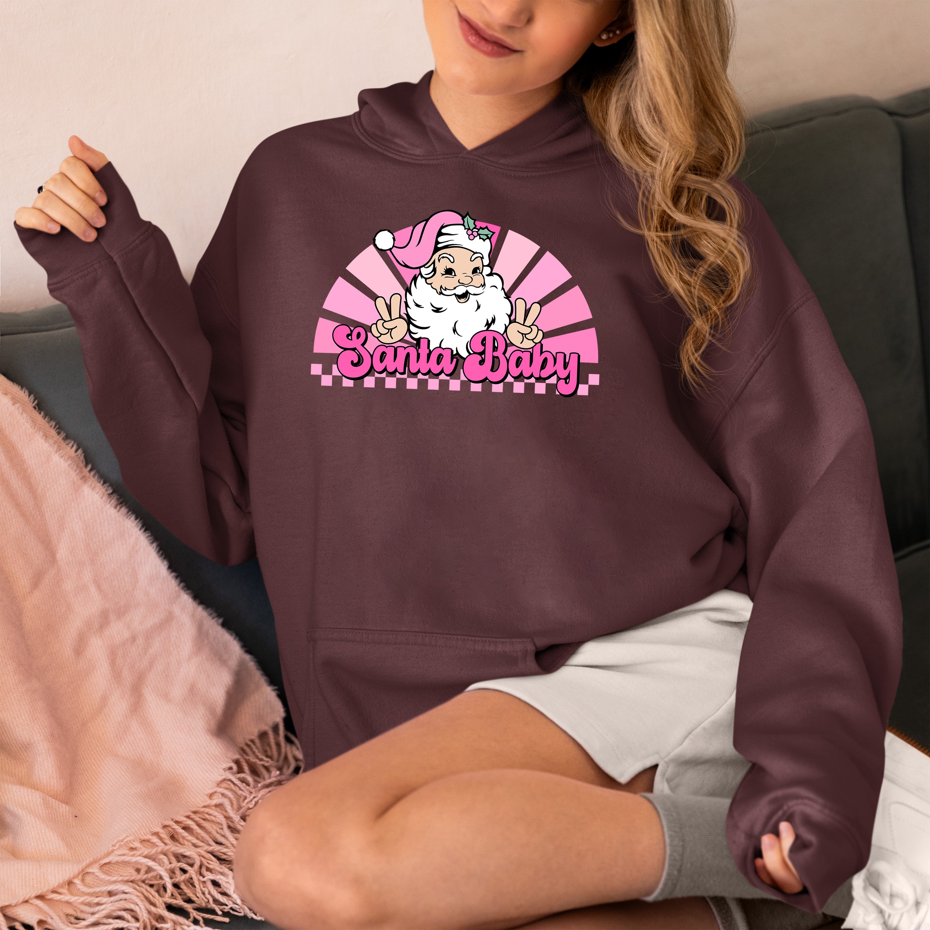 Santa Baby Peace Christmas Theme – Festive Holiday Cheer for Christmas Eve & Seasonal Keepsake Hoodie