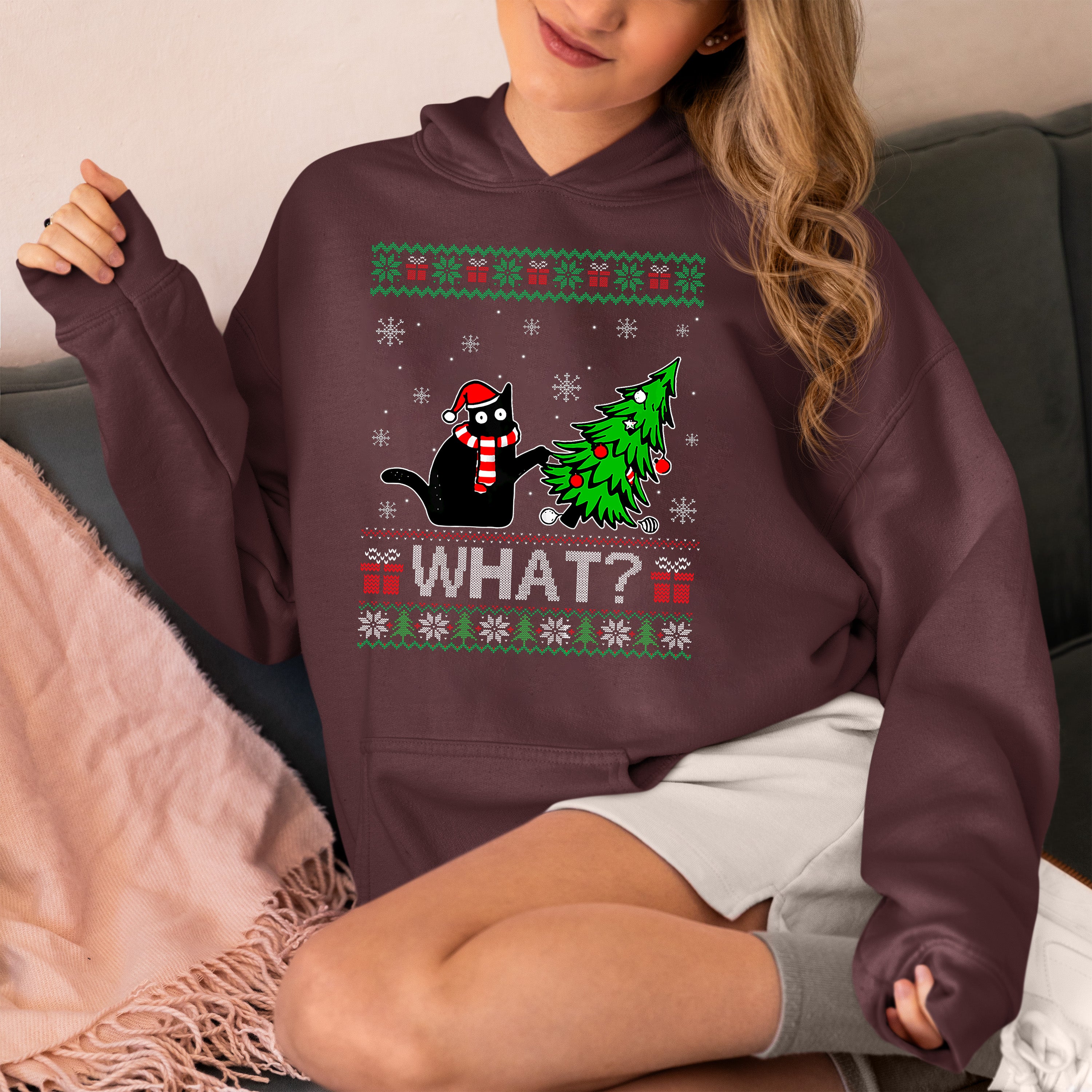 Retro Christmas Vintage Holiday Motif for Crafts, Scrapbooks, and DIY Projects Hoodie