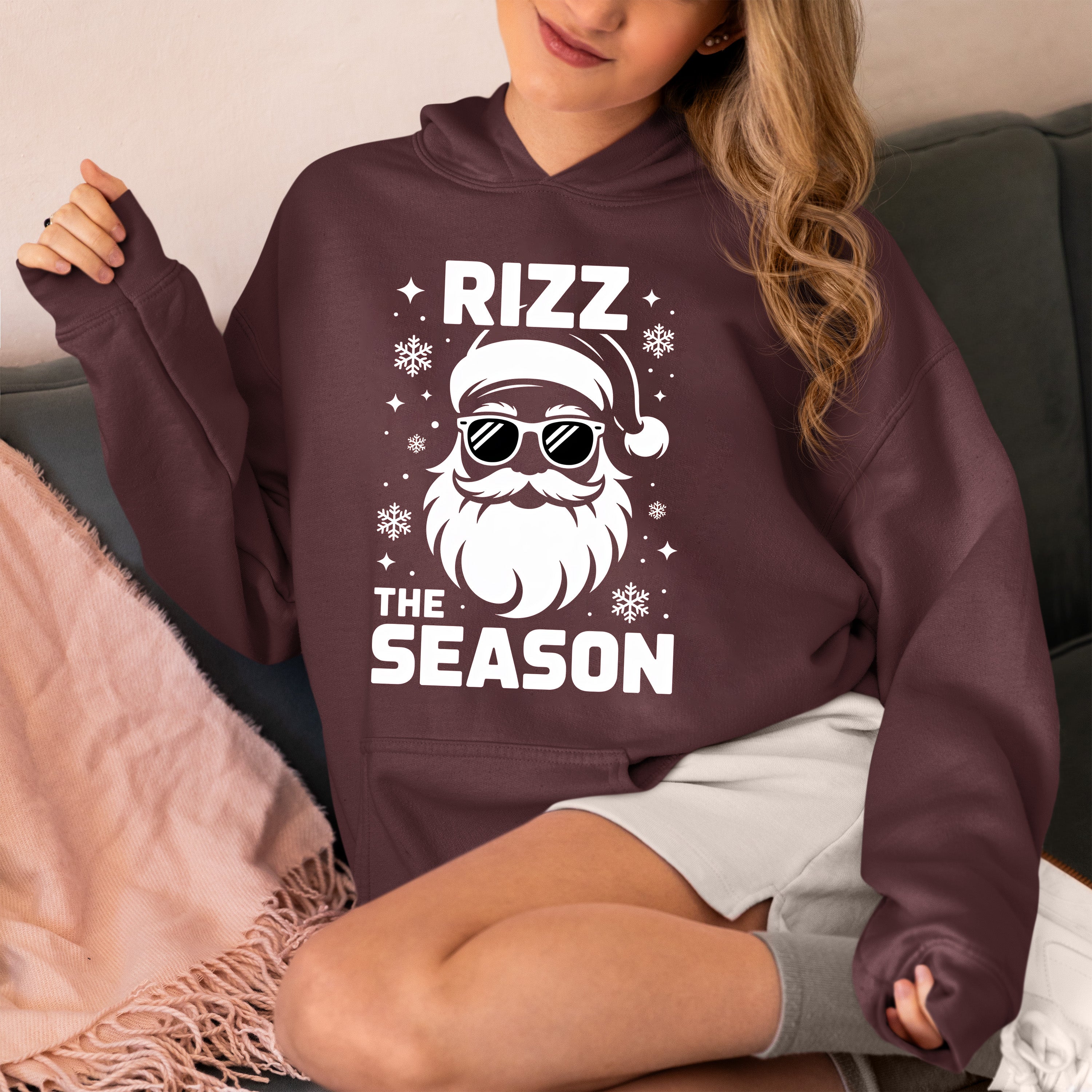 Rizz the Season Christmas Collectible, Handmade Holiday Treasure, Festive Seasonal Character for Gift or Display Hoodie
