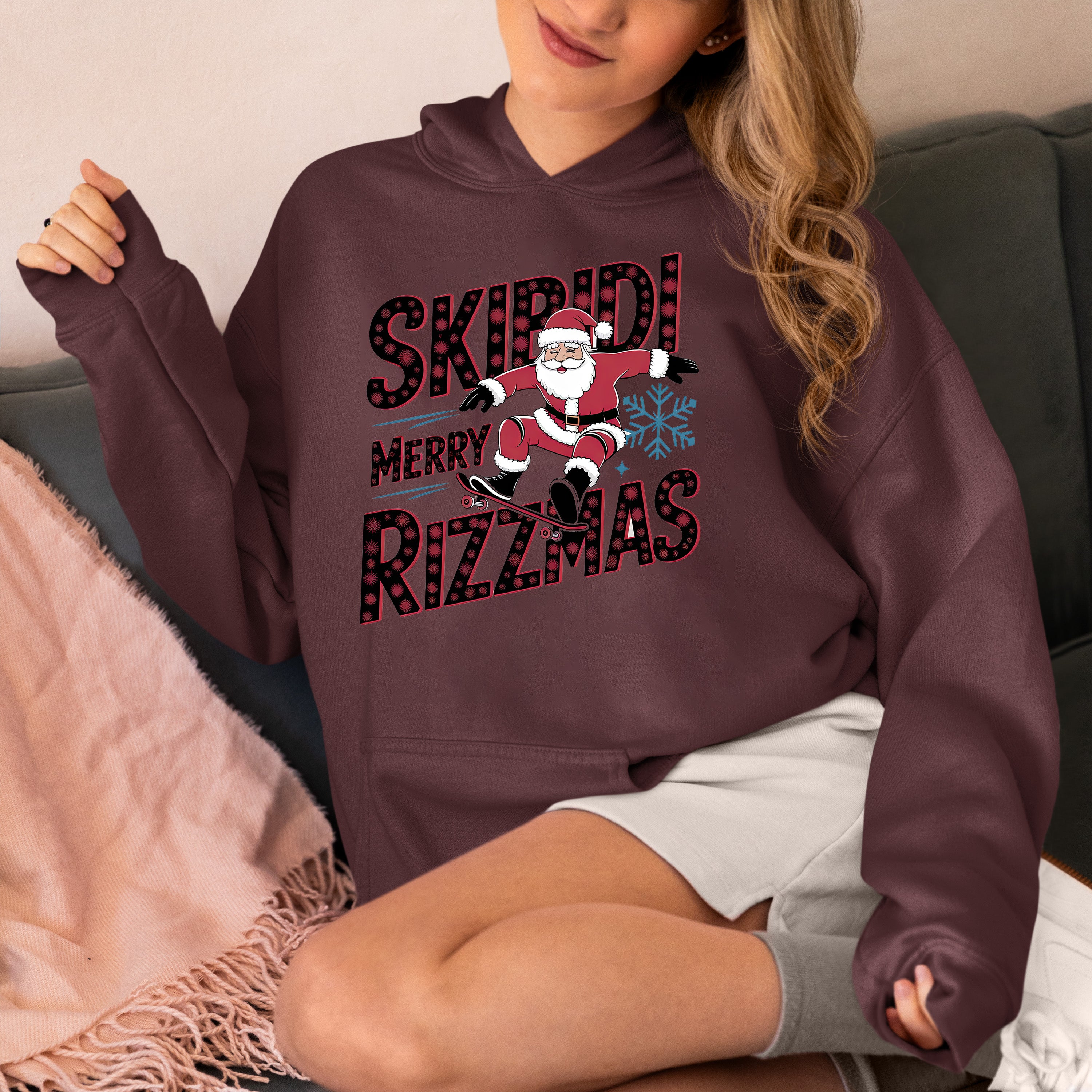 Skibidi Merry Rizzmas Christmas Cheer Festive Keepsake for Holiday Season Gift Hoodie