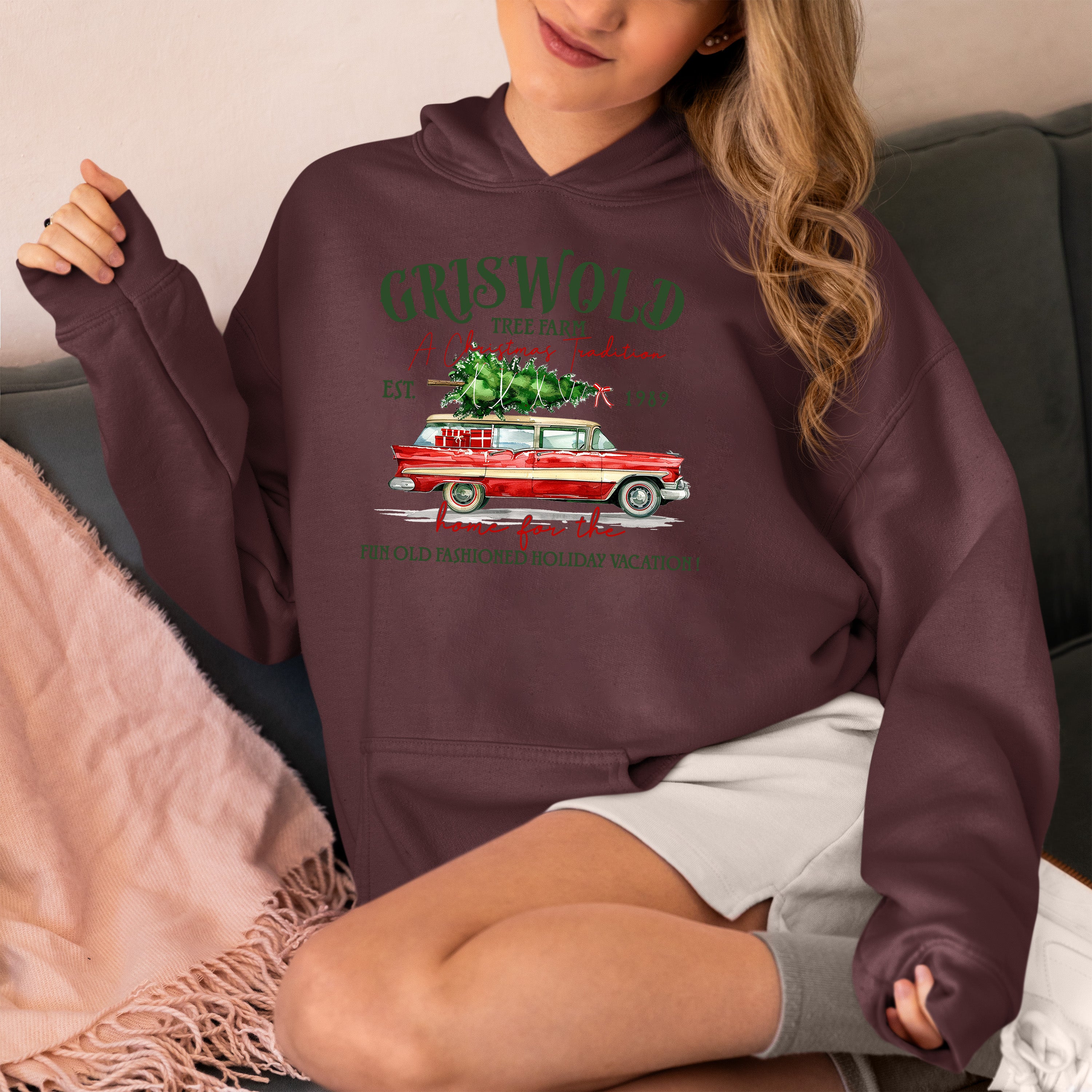 Griswold Tree Farm Christmas Magic, Rustic Holiday Charm for Seasonal Celebrations and Gift Giving Hoodie