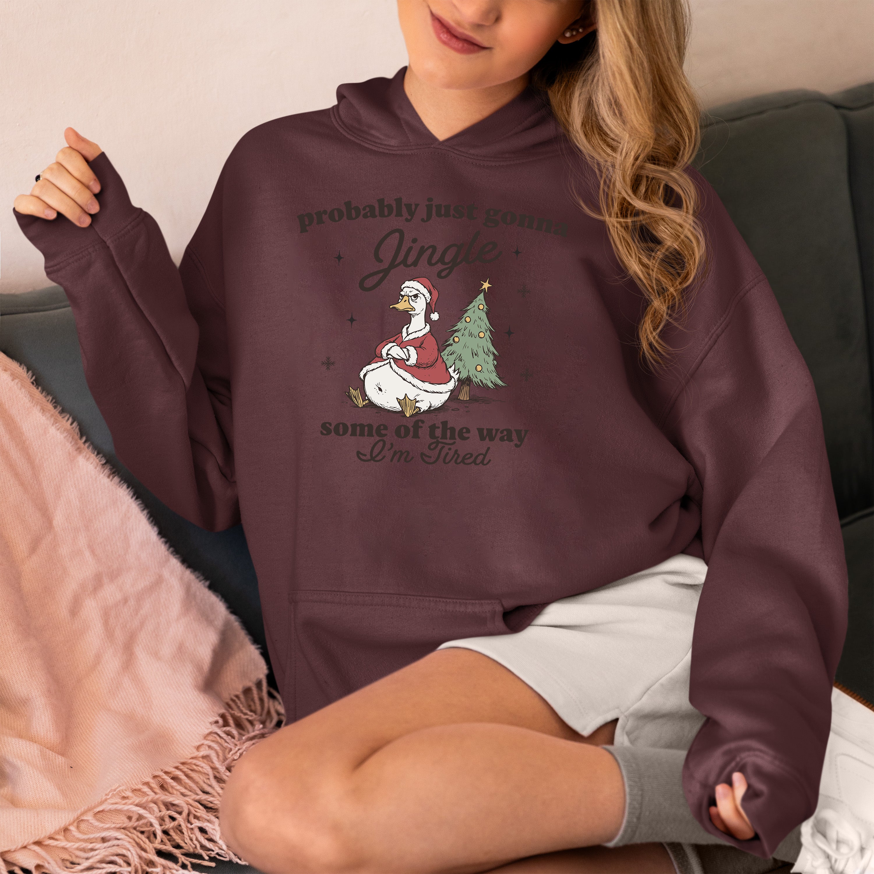 Christmas Joy Collection: Festive accessory with bell charm, sparkling red & green accents for holiday cheer, perfect gift idea, jingle Hoodie