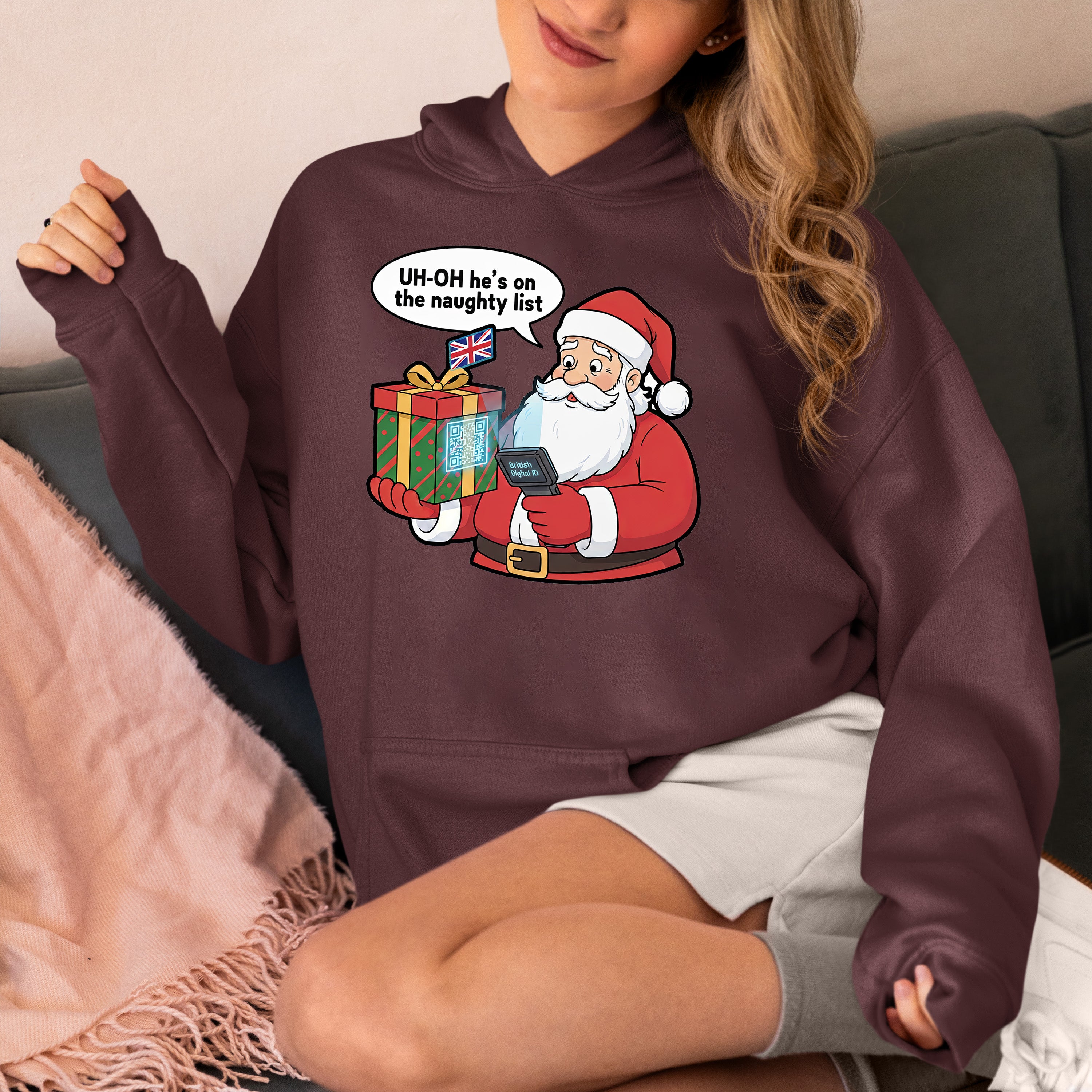 Digital ID Christmas Theme, Festive Identity Template, Holiday Branding Mockup, Editable Badge for Seasonal Greetings Hoodie