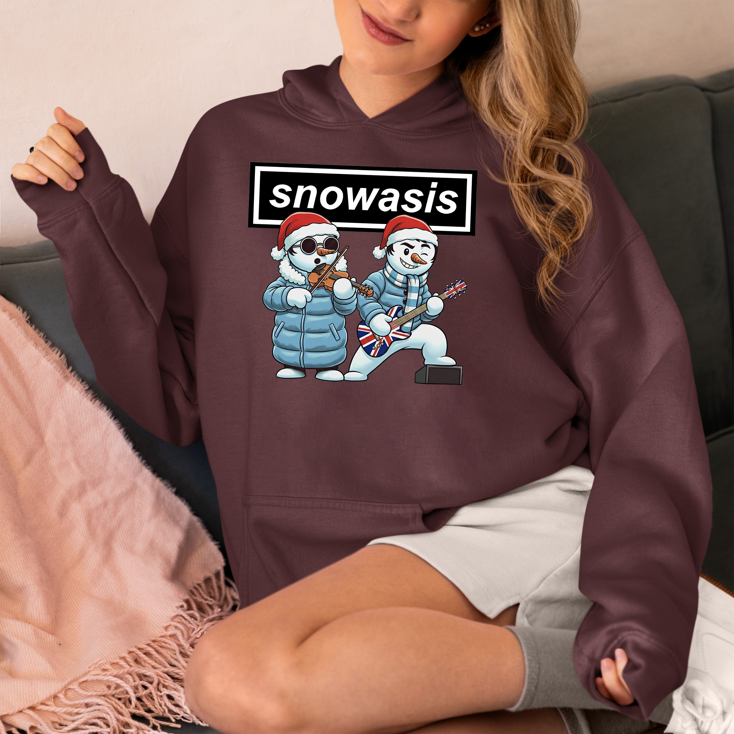 Snowasis Guitar and Violin Christmas Keepsake Gift for Music Lovers Hoodie