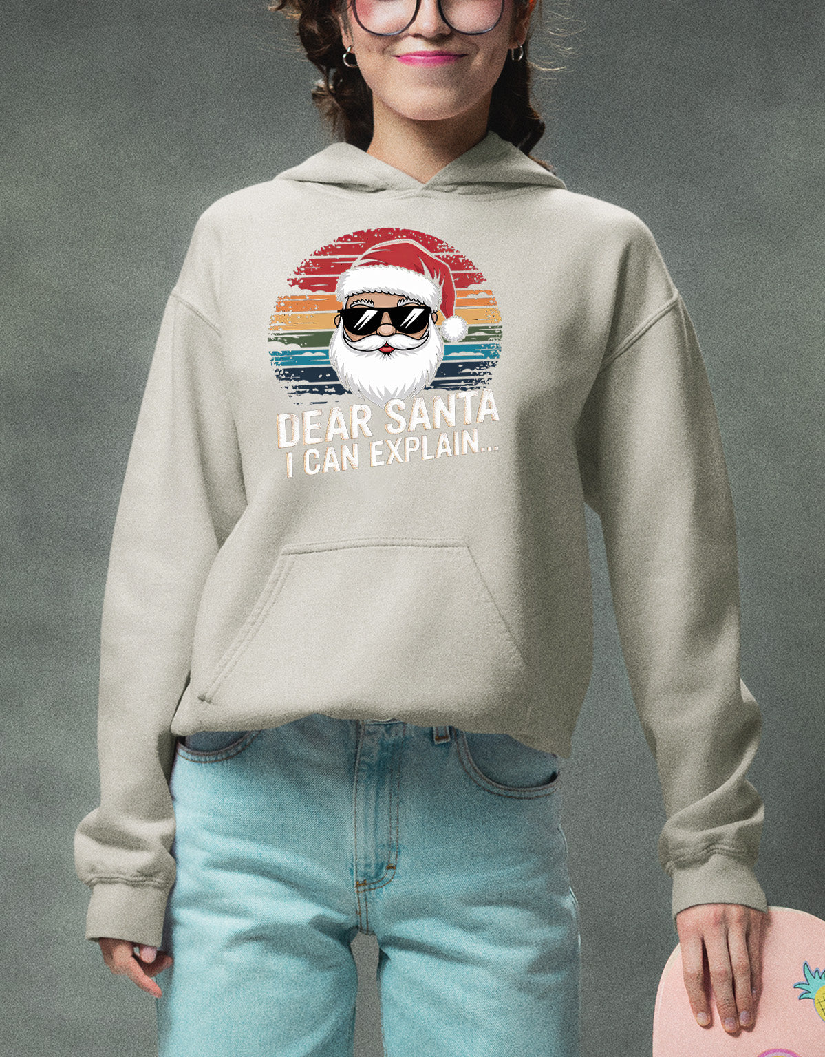 Dear Santa I Can Explain - Funny Christmas Gift Quote for Holiday Cheer & Santa Humor Hoodie