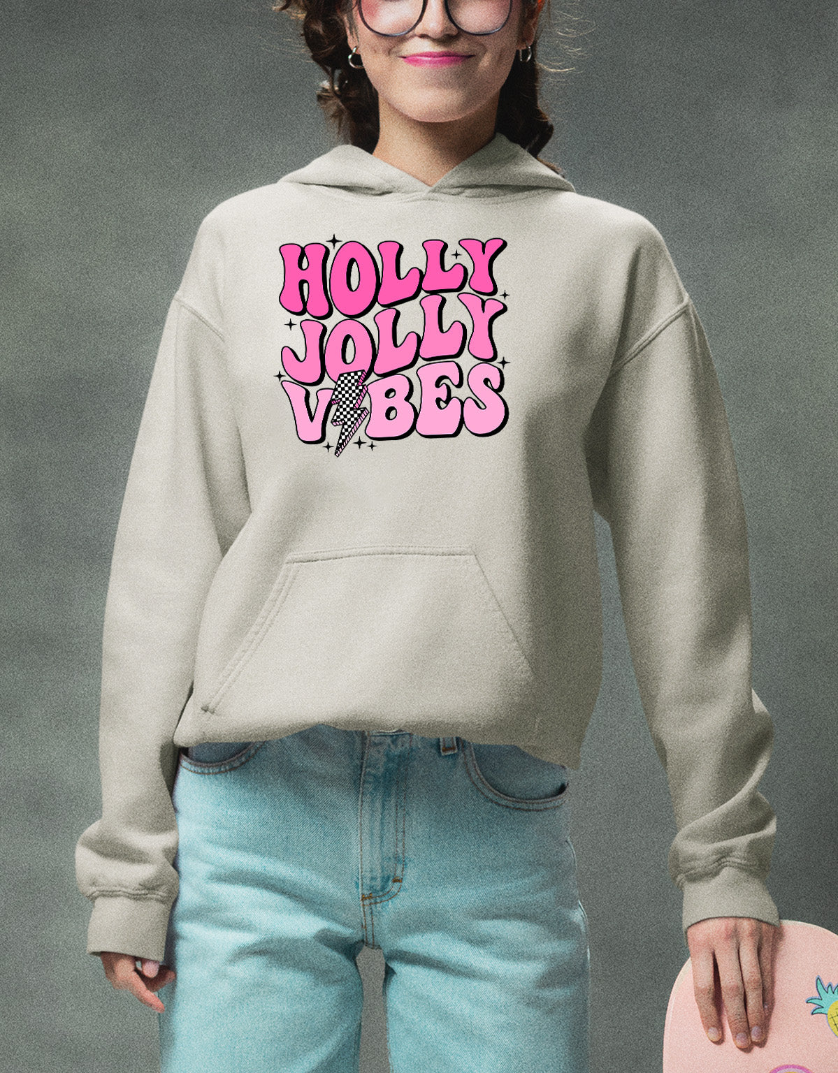 Holly Jolly Vibes Christmas Mood - Festive Seasonal Cheer, Cozy Holiday Spirit, Gift Idea for Winter Nights Hoodie