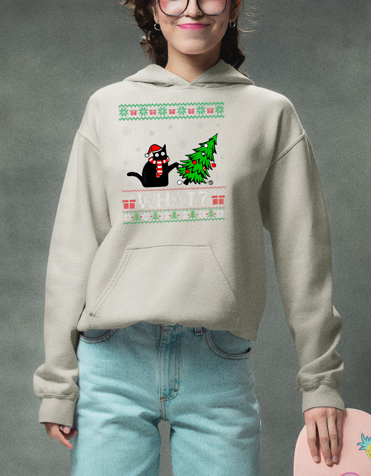 Retro Christmas Vintage Holiday Motif for Crafts, Scrapbooks, and DIY Projects Hoodie