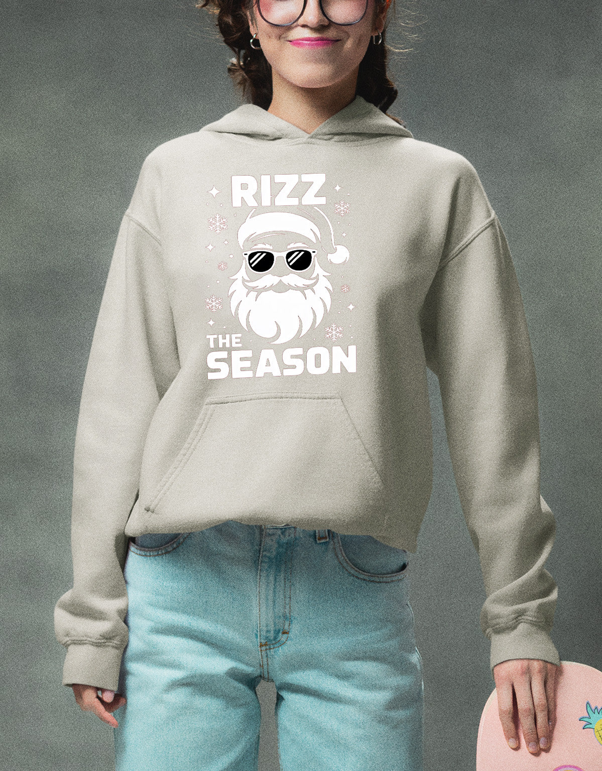Rizz the Season Christmas Collectible, Handmade Holiday Treasure, Festive Seasonal Character for Gift or Display Hoodie