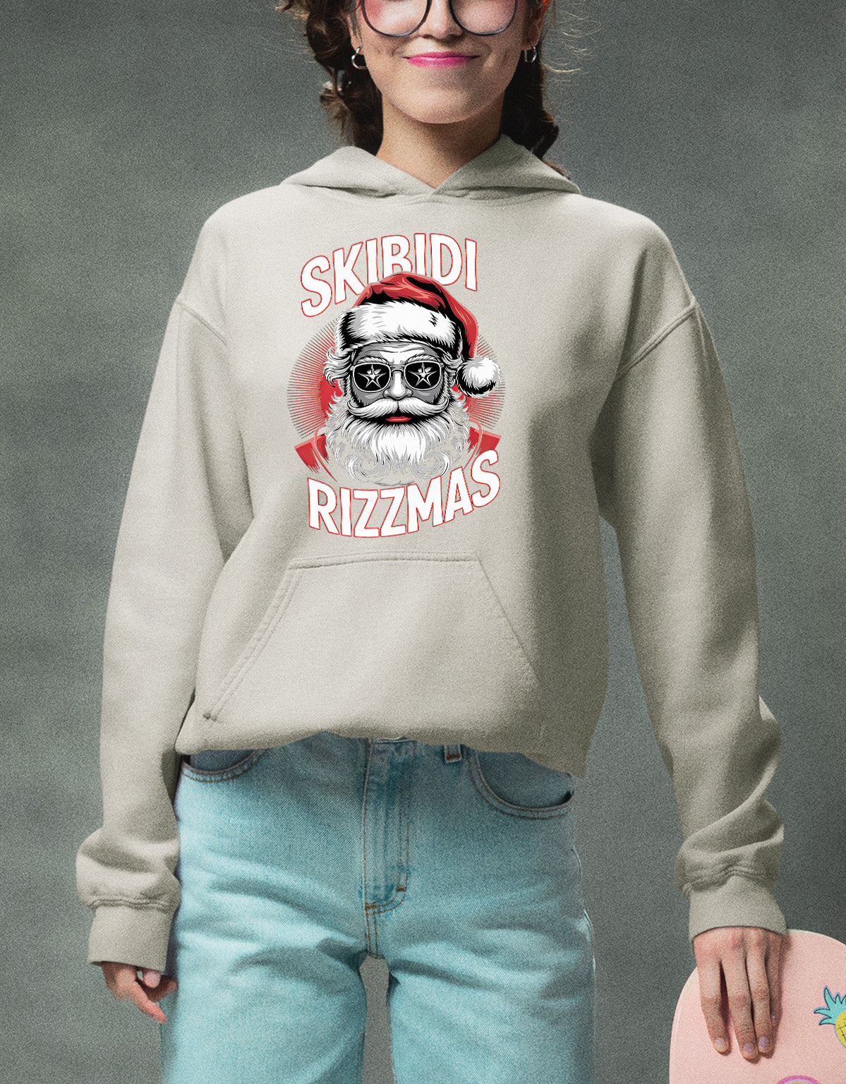 Skibidi Rizzmass Grovey Santa Christmas Spirit Gift Idea for Pop Culture Fans Hoodie