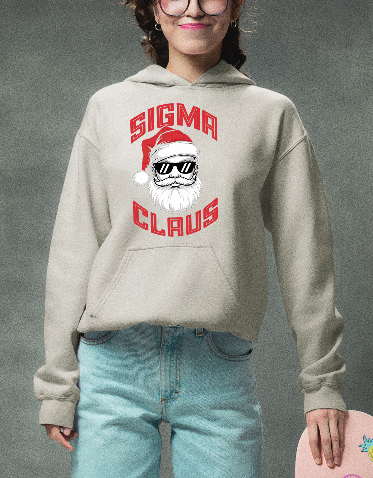 Sigma Claus Christmas Santa Illustration - Festive Holiday Artwork for Seasonal Cheer Hoodie