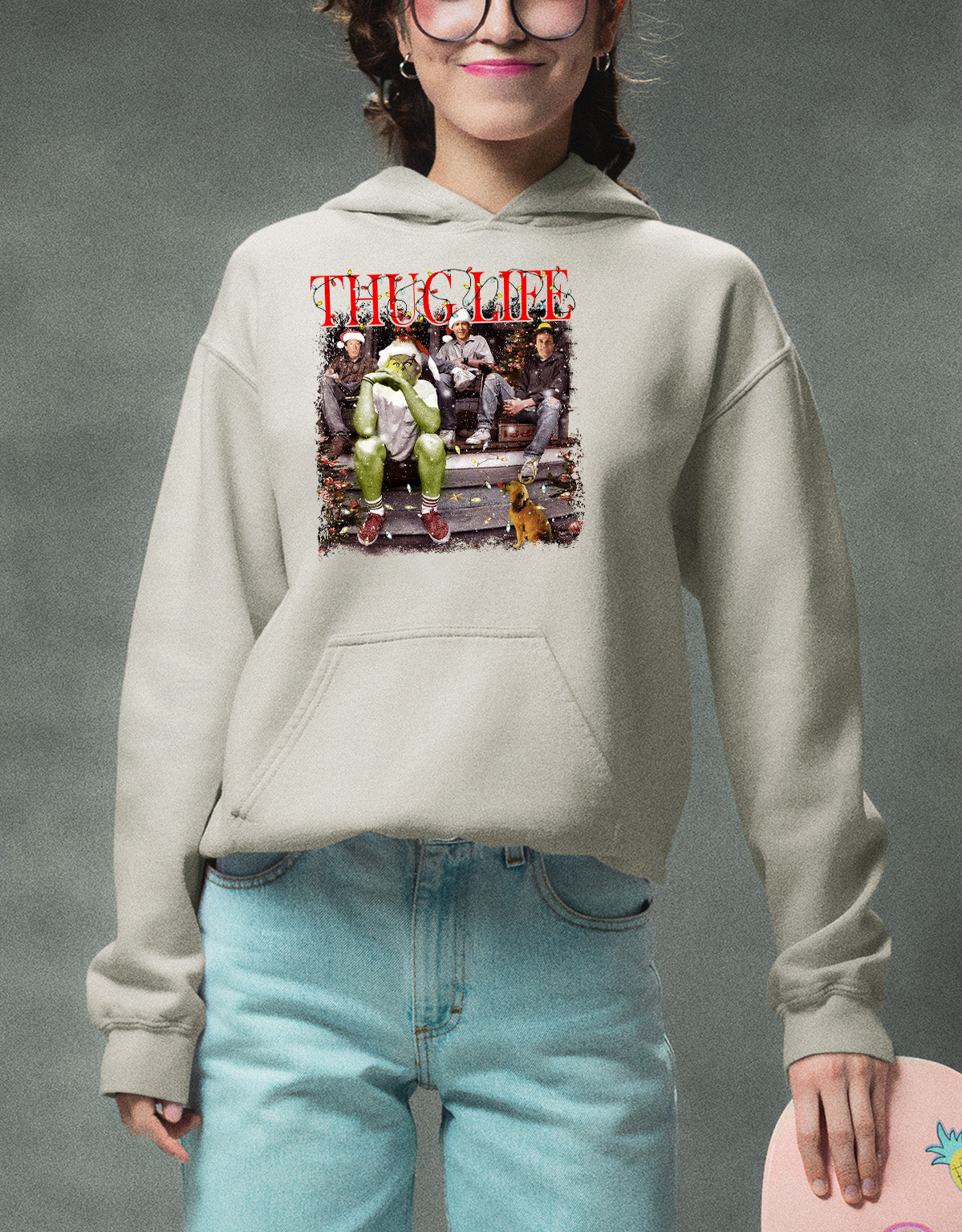 Christmas Thug Life House - Handmade Holiday Home Accent, Rustic Festive Gift Idea for Fans, Unique Xmas Keepsake Hoodie