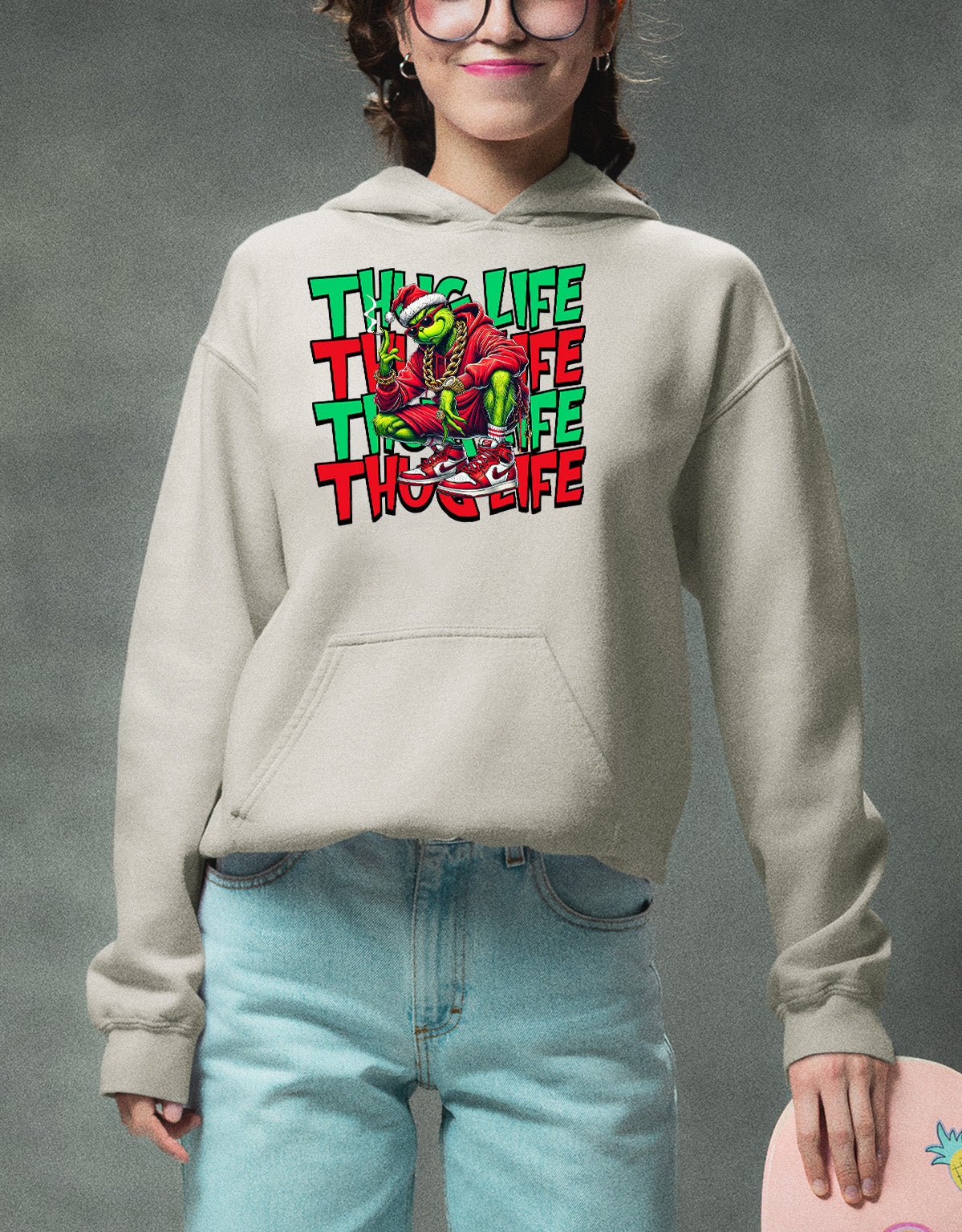 Christmas Thug Life x3 Graphic Artwork – Festive Holiday Humor for the Season Hoodie