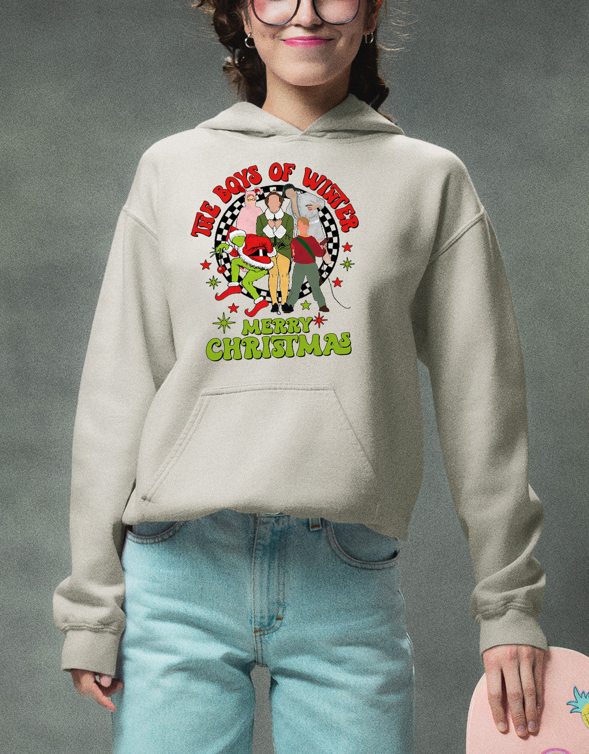 The Boys of Winter - Festive Christmas Theme for Him, Snowy Night Spirit, Holiday Gift Idea Hoodie