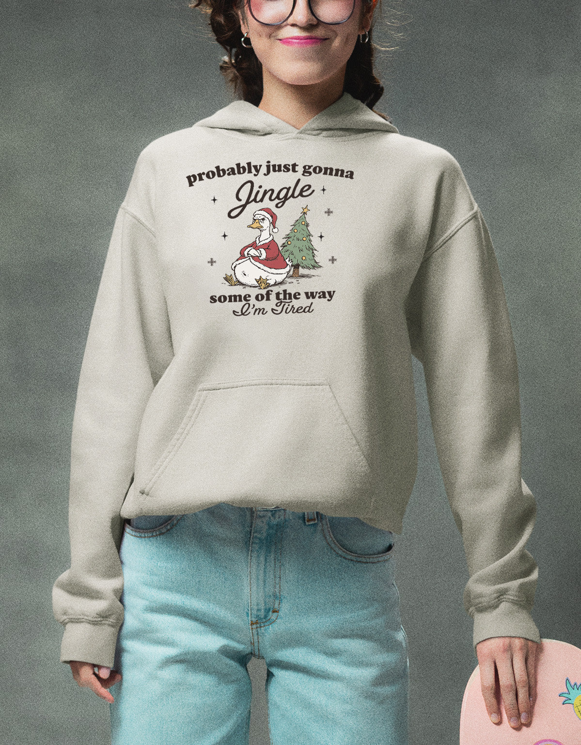 Christmas Joy Collection: Festive accessory with bell charm, sparkling red & green accents for holiday cheer, perfect gift idea, jingle Hoodie