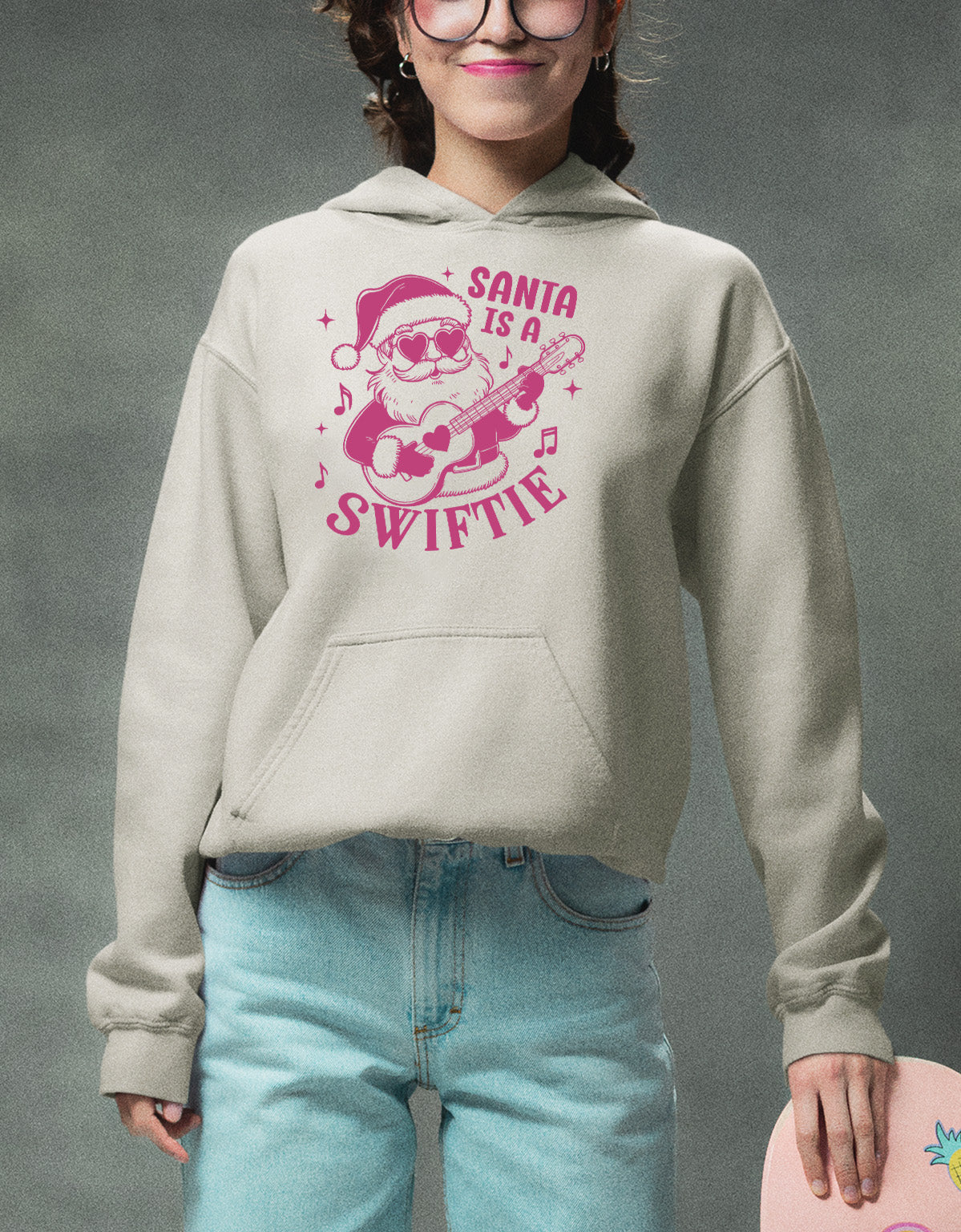 Santa is a Swiftie Christmas Gift Idea for Music Lovers - Festive Santa Theme, Holiday Joy Hoodie