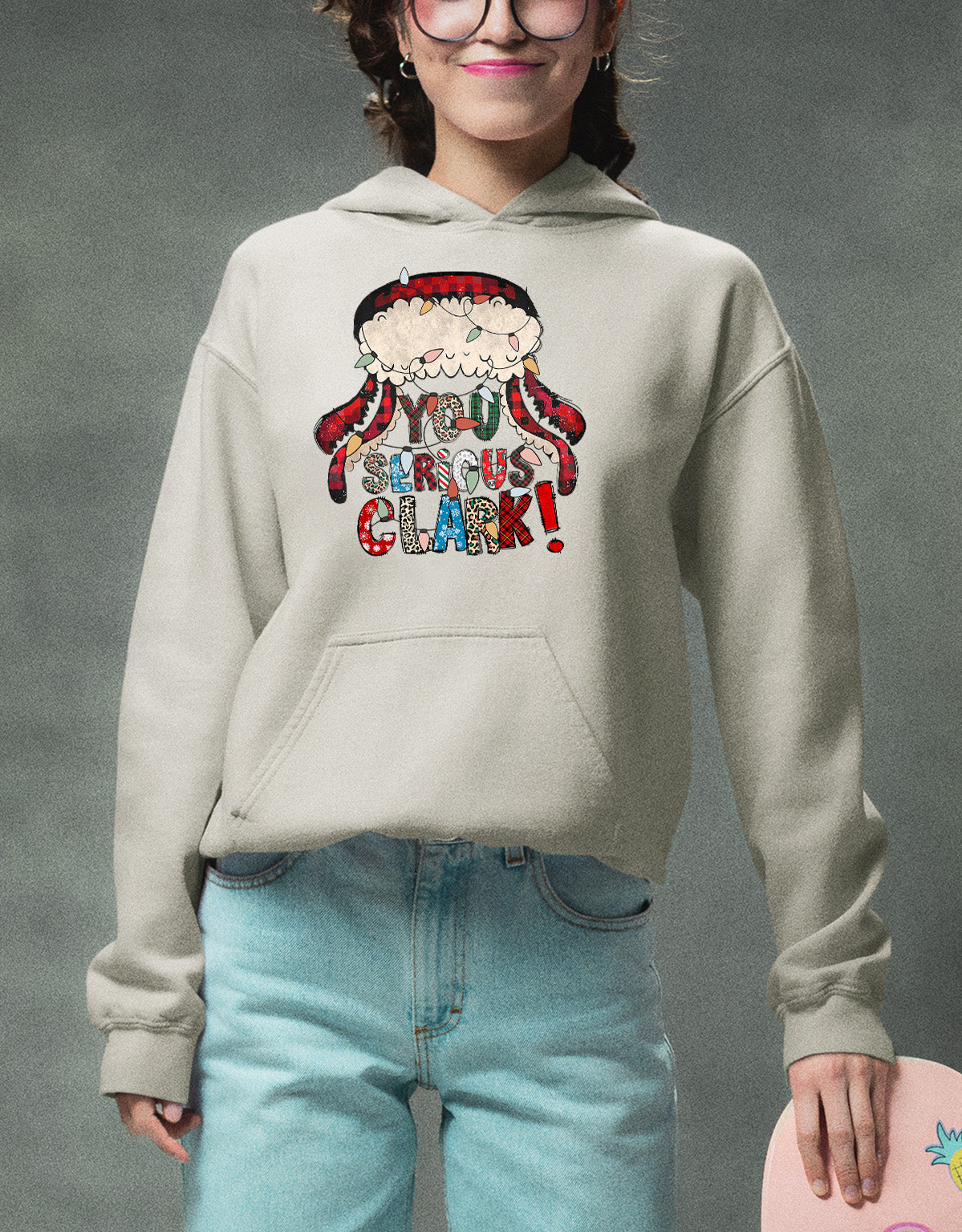 Whimsical Christmas motif for festive crafting, cozy holiday pattern, yuletide inspiration, handmade vibe, cheerful seasonal element Hoodie
