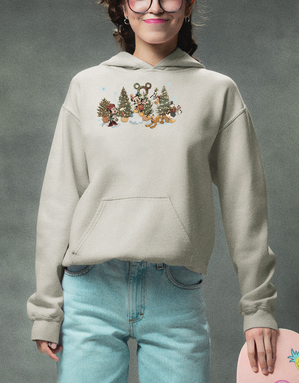 Vintage Christmas Fairytale Retro Style - Yuletide Nostalgia, Cozy Holiday Vintage Theme Hoodie