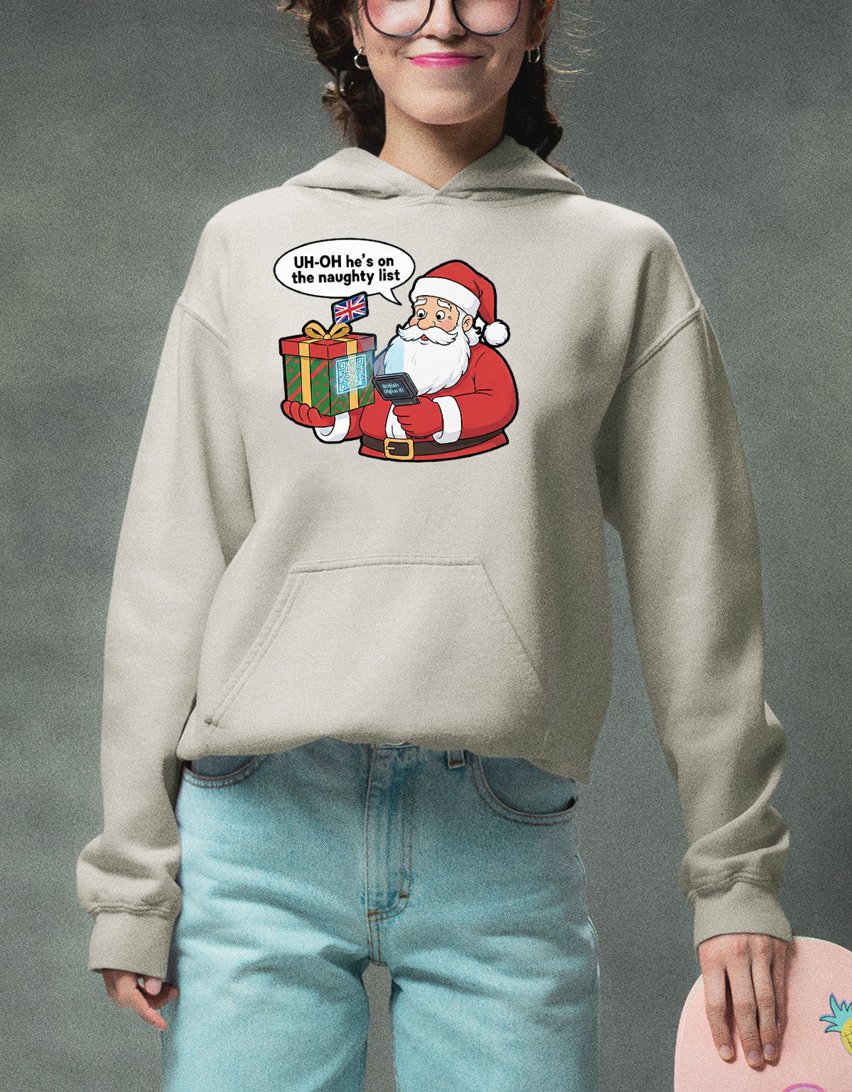 Digital ID Christmas Theme, Festive Identity Template, Holiday Branding Mockup, Editable Badge for Seasonal Greetings Hoodie