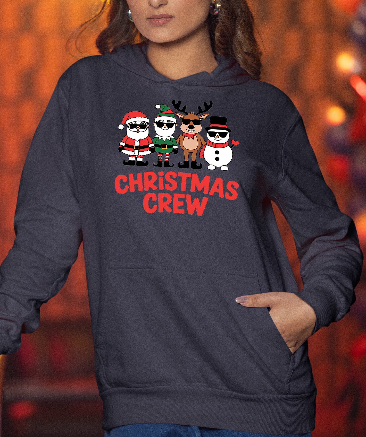 Christmas Crew: Cozy Holiday Squad Gift Idea for Friends & Family | Festive Seasonal Theme Hoodie