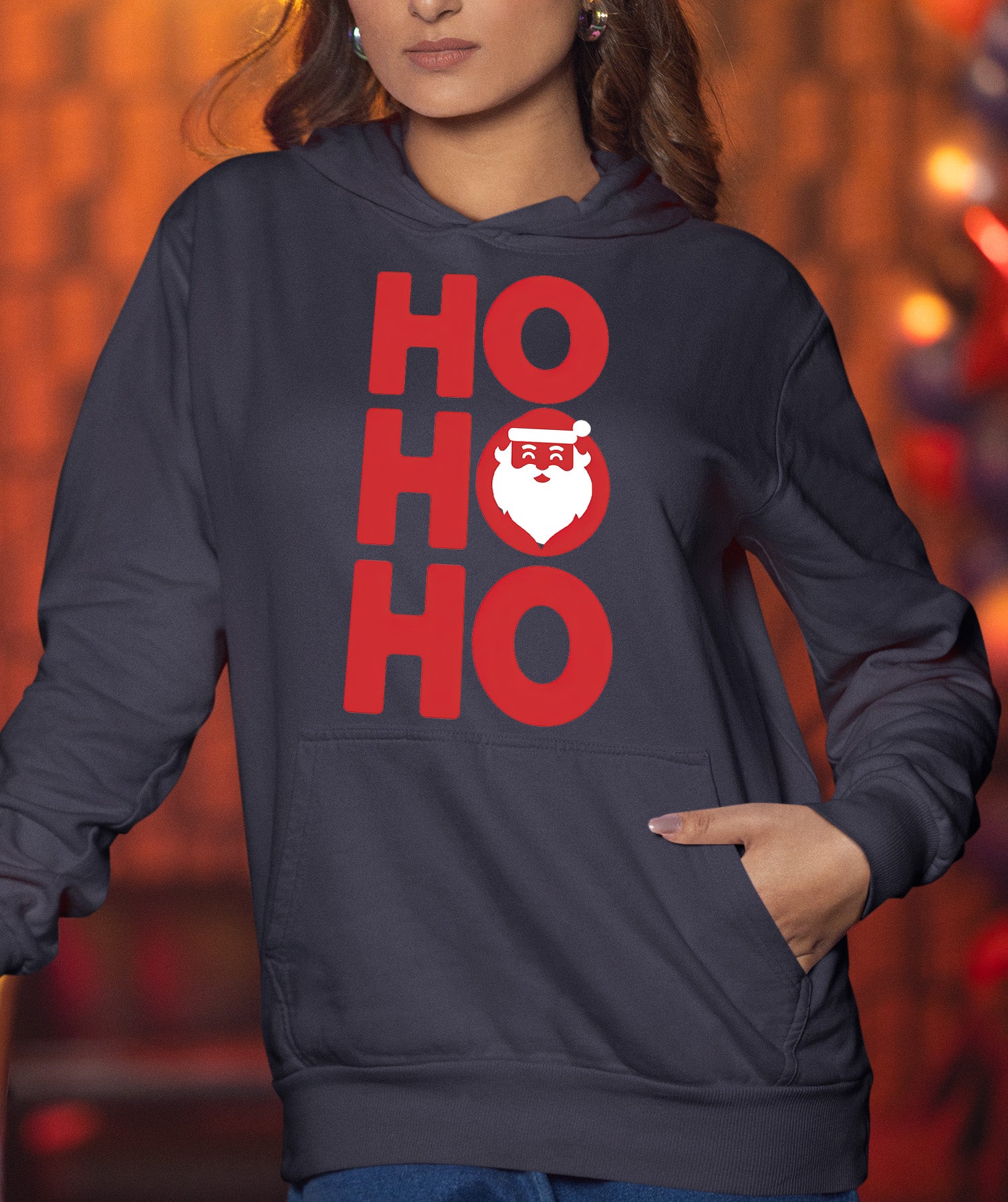 Ho Ho Ho Christmas Cheer — Festive Seasonal Joy for the Holidays, Merry & Bright Hoodie
