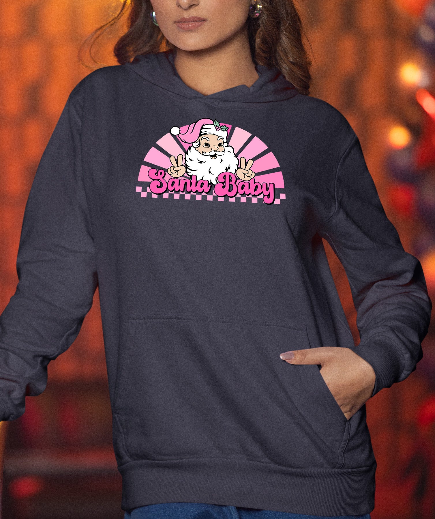 Santa Baby Peace Christmas Theme – Festive Holiday Cheer for Christmas Eve & Seasonal Keepsake Hoodie