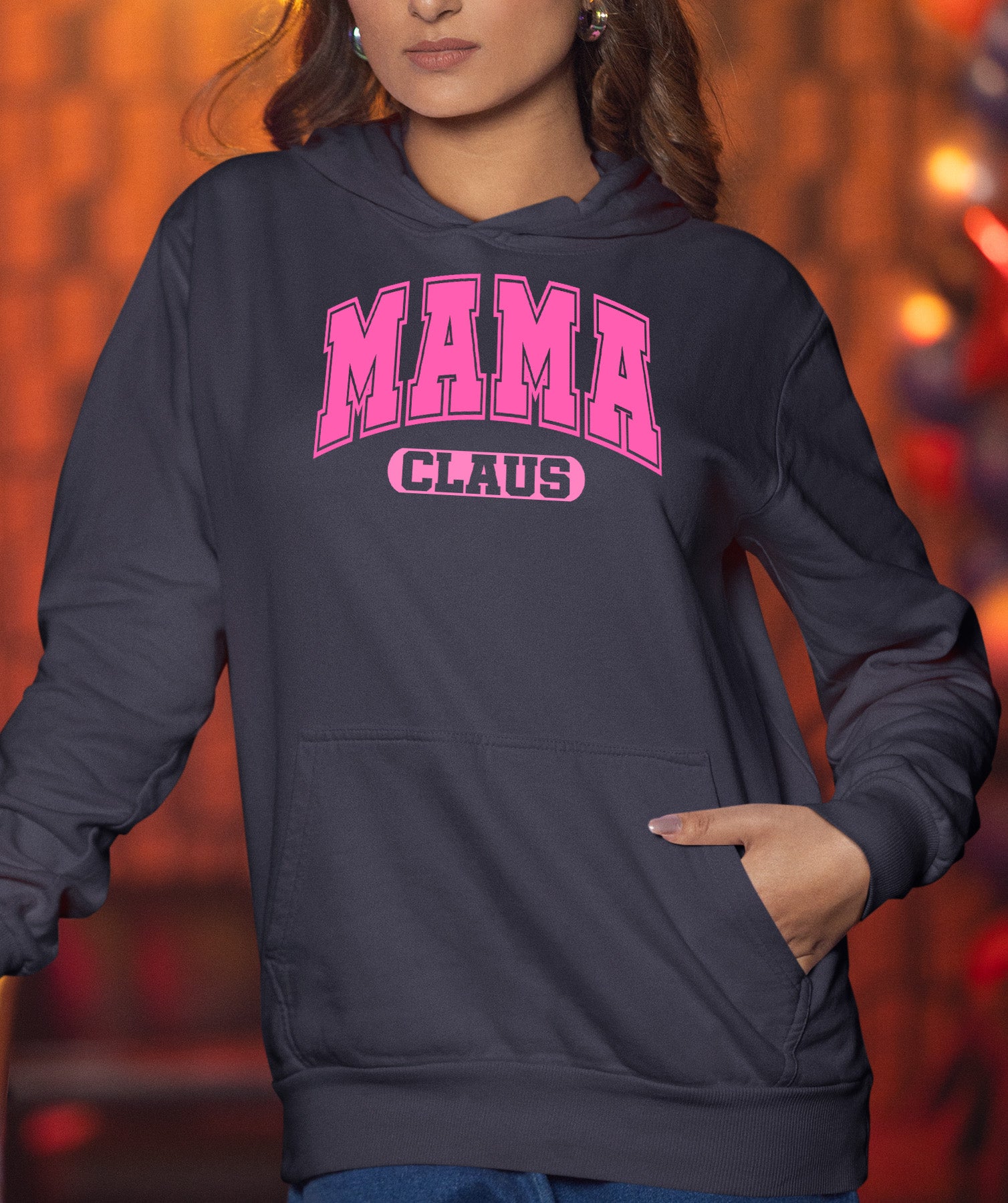 Mama Claus Christmas Joy Gift for Mom | Cozy Holiday Theme for Mom - Seasonal Cheer Hoodie