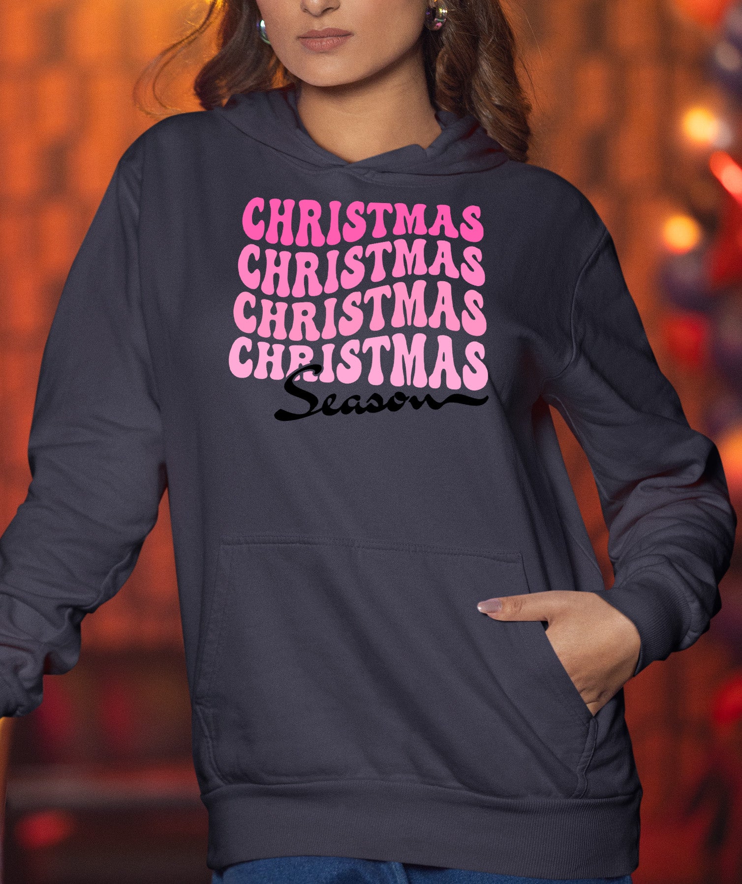 Christmas Season Inspired Artwork for Holiday Home | Festive Canvas Art Gift Idea Hoodie
