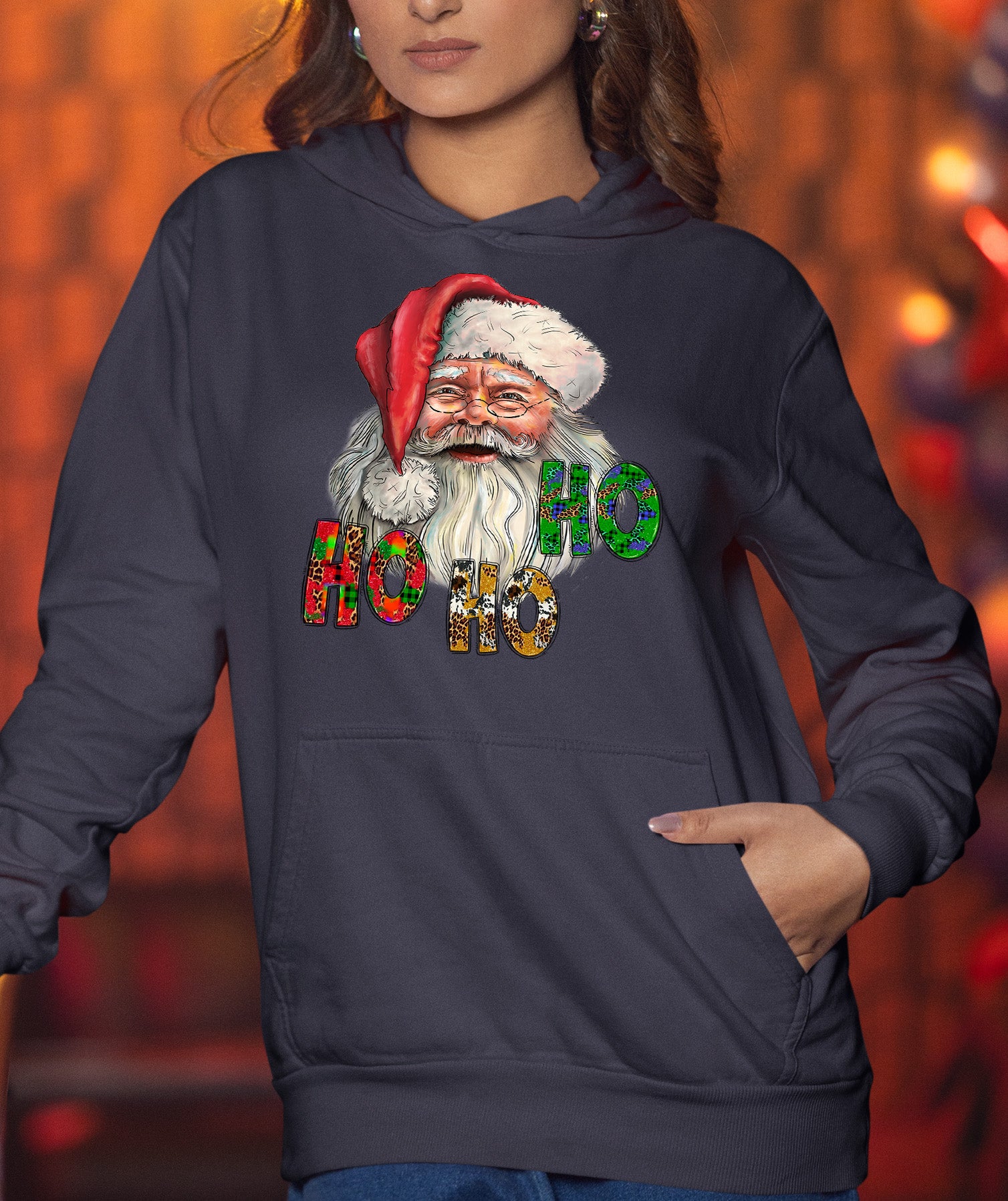 Ho Ho Ho Santa Christmas Festive Holiday Keepsake Gift Idea Hoodie