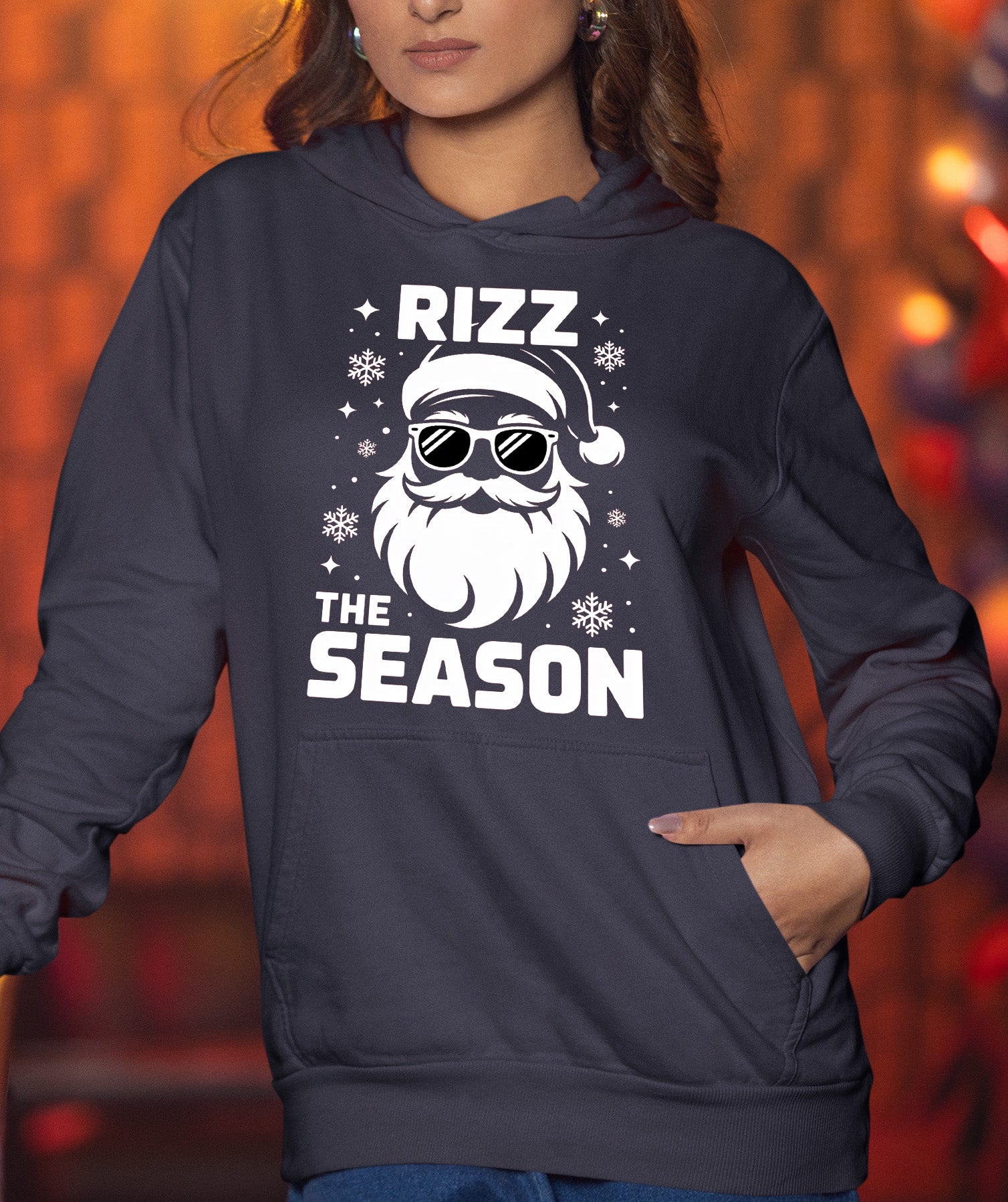 Rizz the Season Christmas Collectible, Handmade Holiday Treasure, Festive Seasonal Character for Gift or Display Hoodie