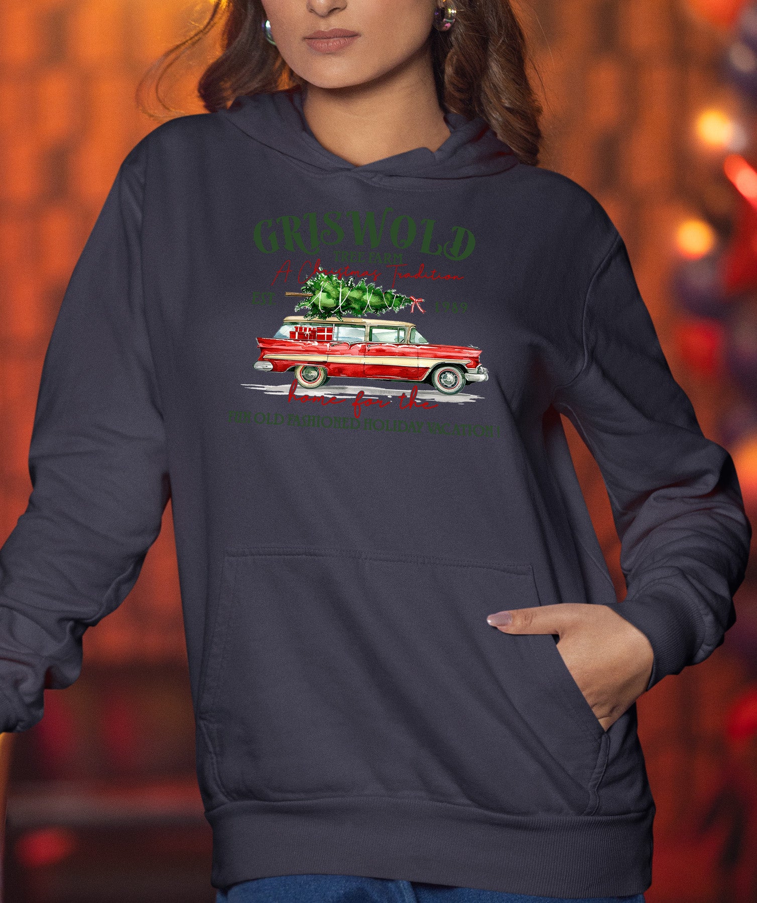 Griswold Tree Farm Christmas Magic, Rustic Holiday Charm for Seasonal Celebrations and Gift Giving Hoodie